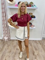 ETO ETO Embroidered Trim Skort