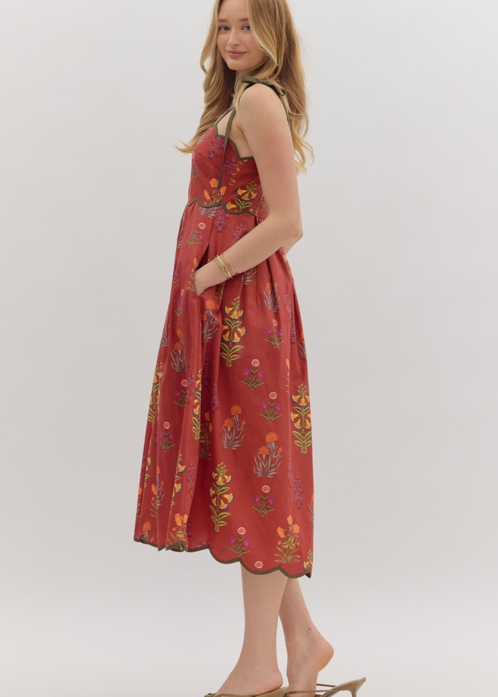 ETO ETO Smock Back Tie Midi