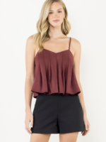THML THML Suede Pleated Top