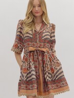 ETO ETO Contrast Trim Floral Mini