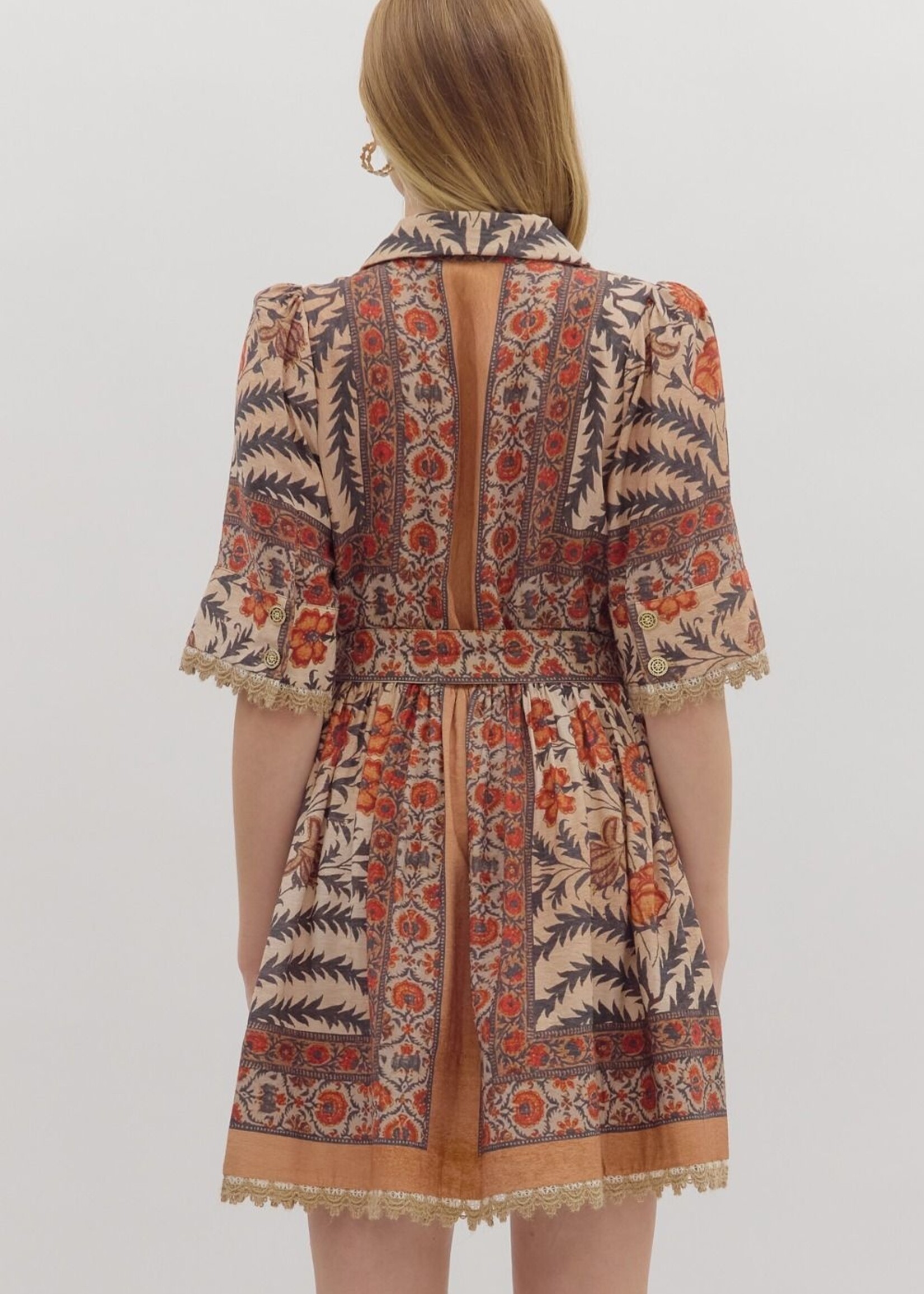 ETO ETO Contrast Trim Floral Mini