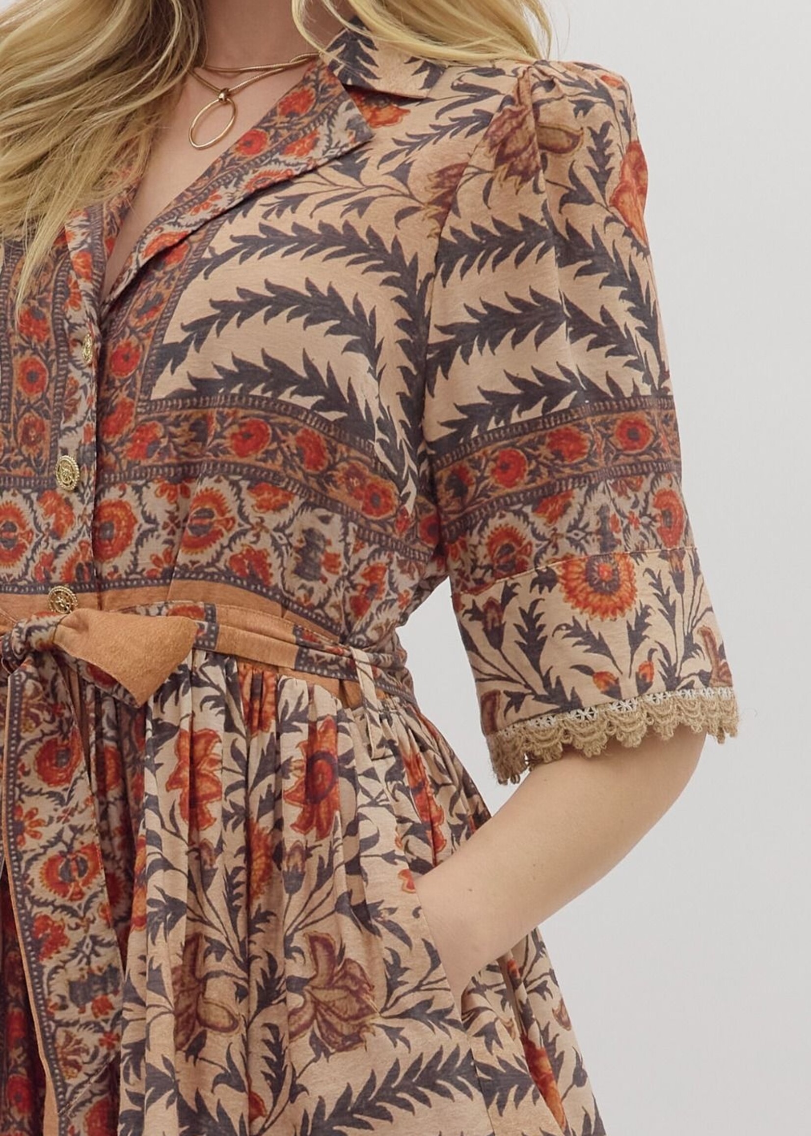 ETO ETO Contrast Trim Floral Mini