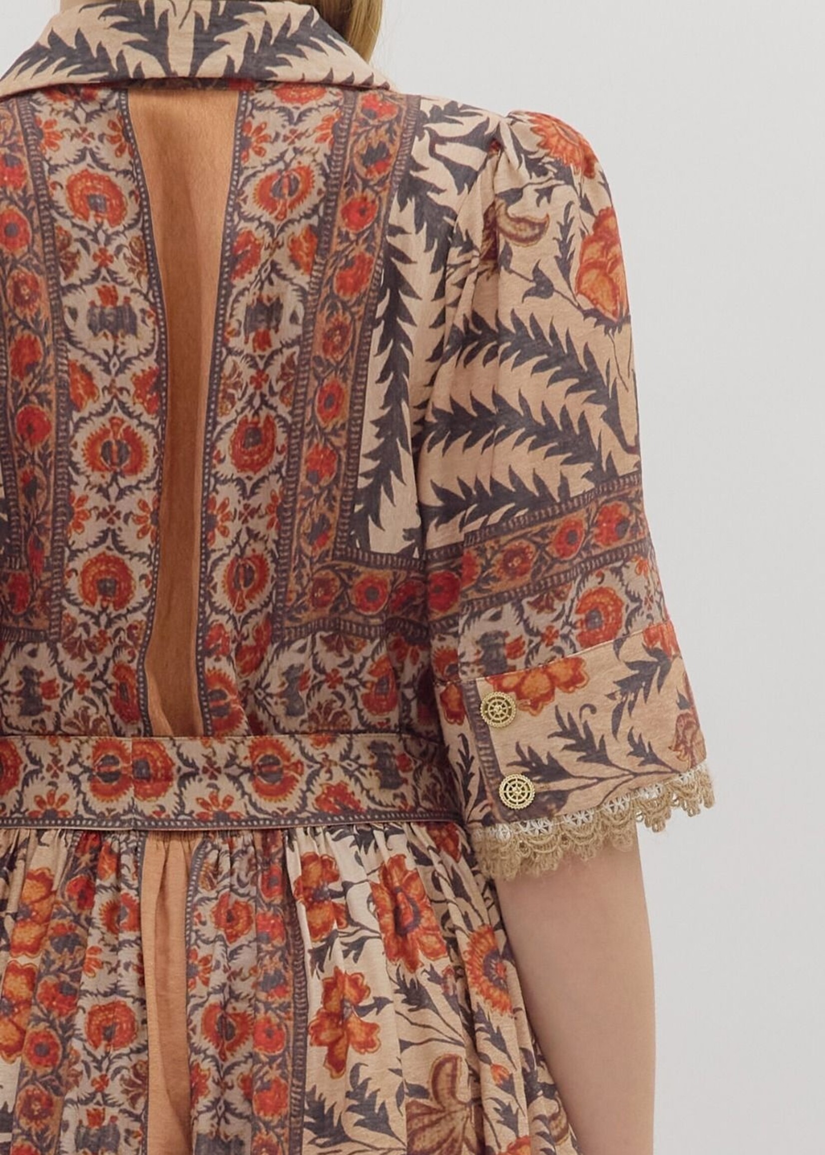 ETO ETO Contrast Trim Floral Mini