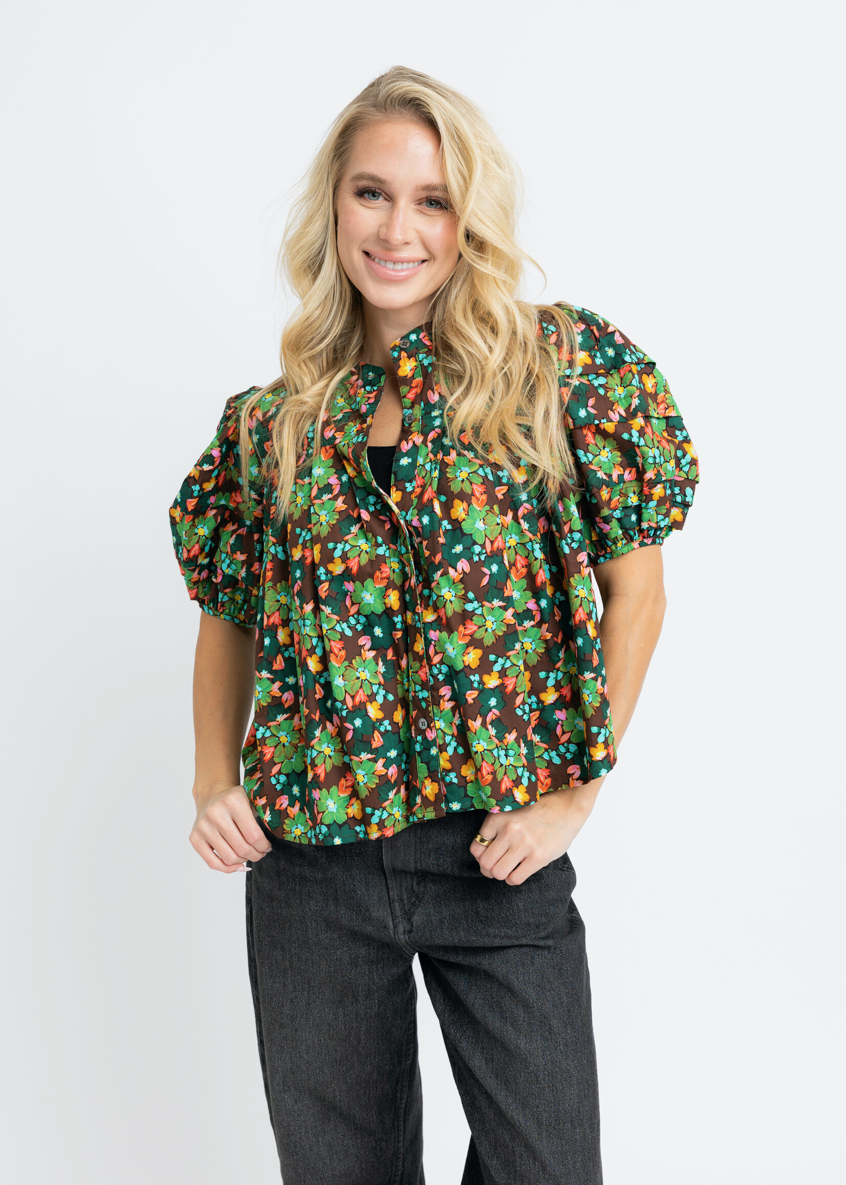 Karlie Karlie Floral Pleated Top