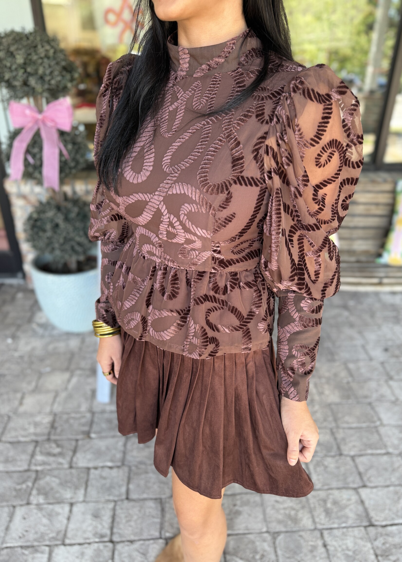 Emily McCarthy Emily McCarthy Pleated Suede Skort