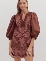 ETO ETO Lucy Ruffle Neck Dress