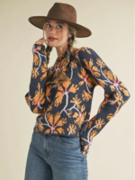 Merci Merci Floral Mock Neck Sweater