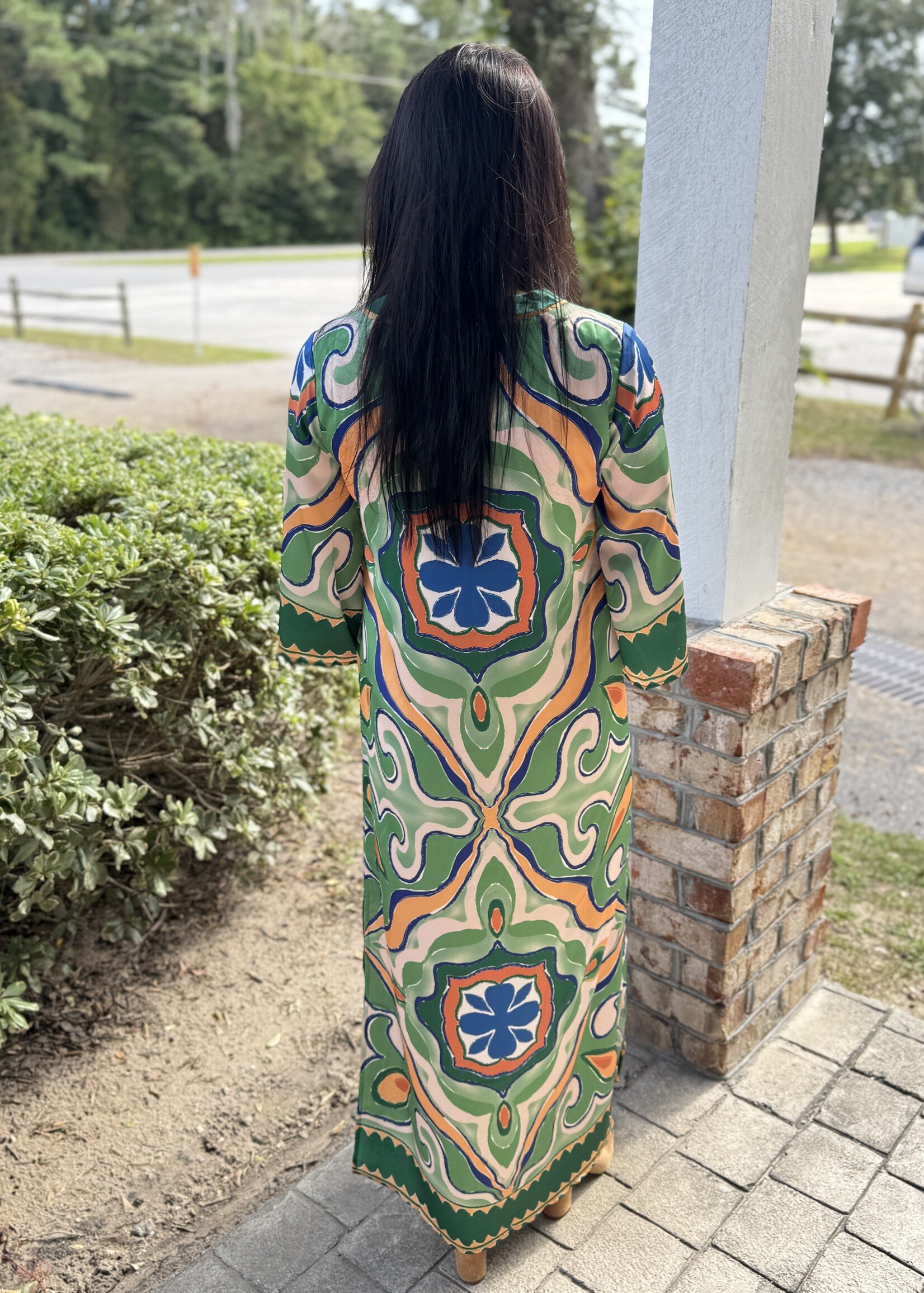 Jade Jade Trimmed Caftan Maxi