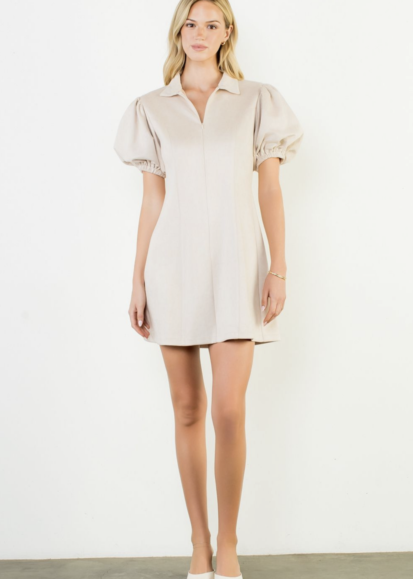 THML THML Collared Suede Dress