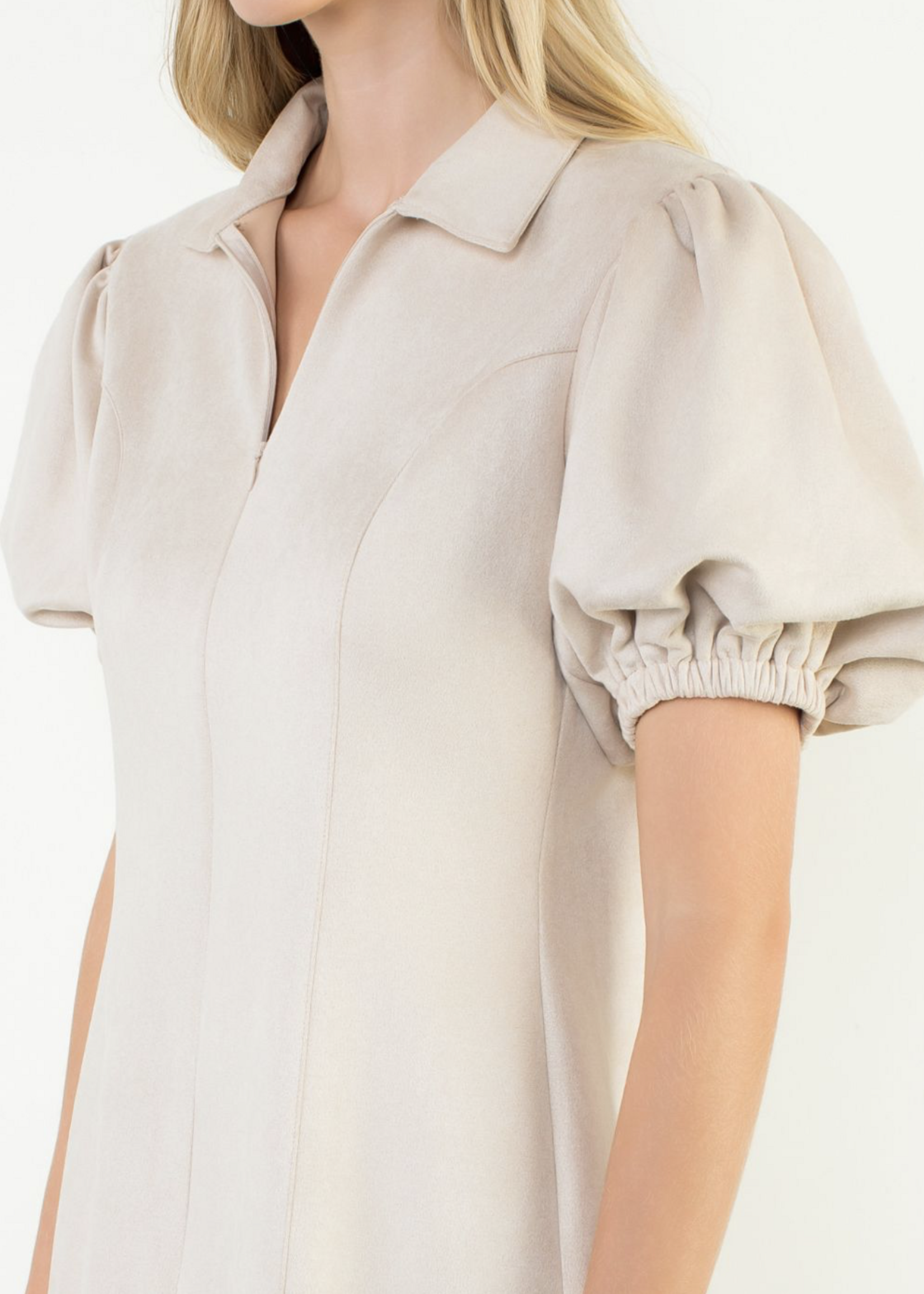 THML THML Collared Suede Dress