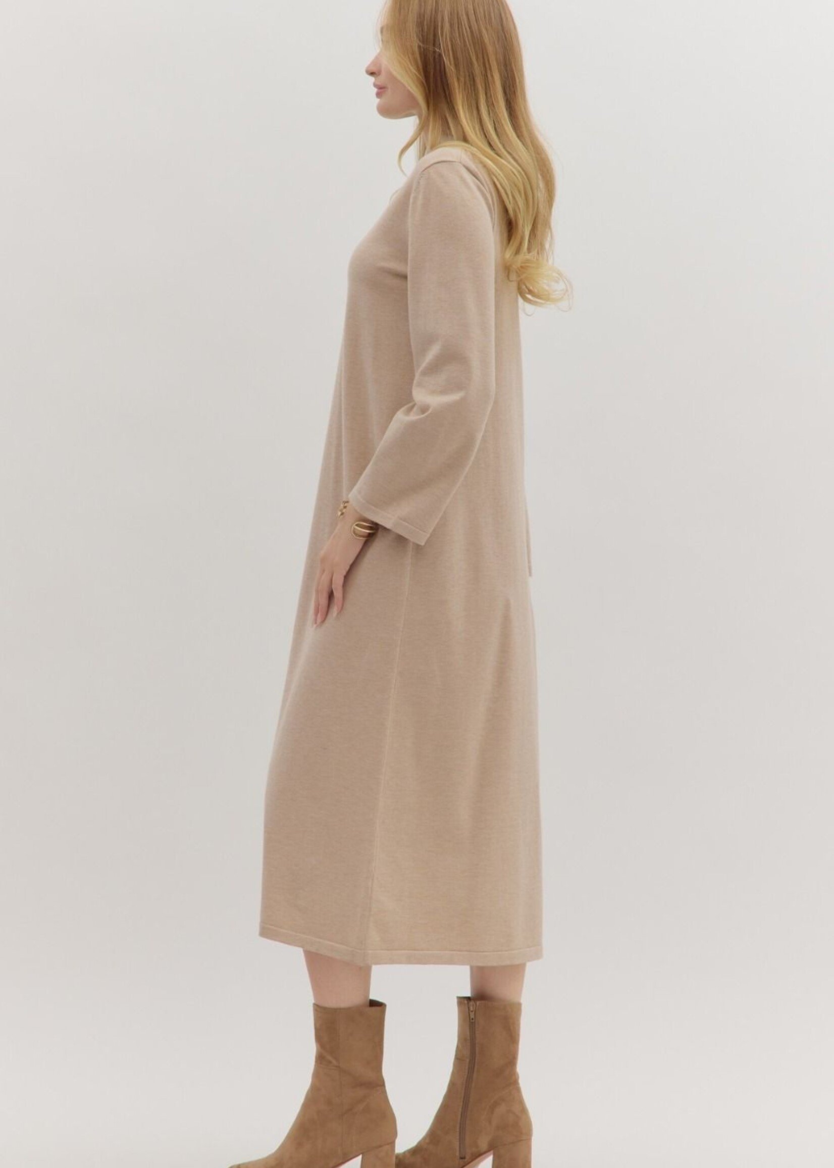 ETO ETO Solid Knit Mock Neck Midi