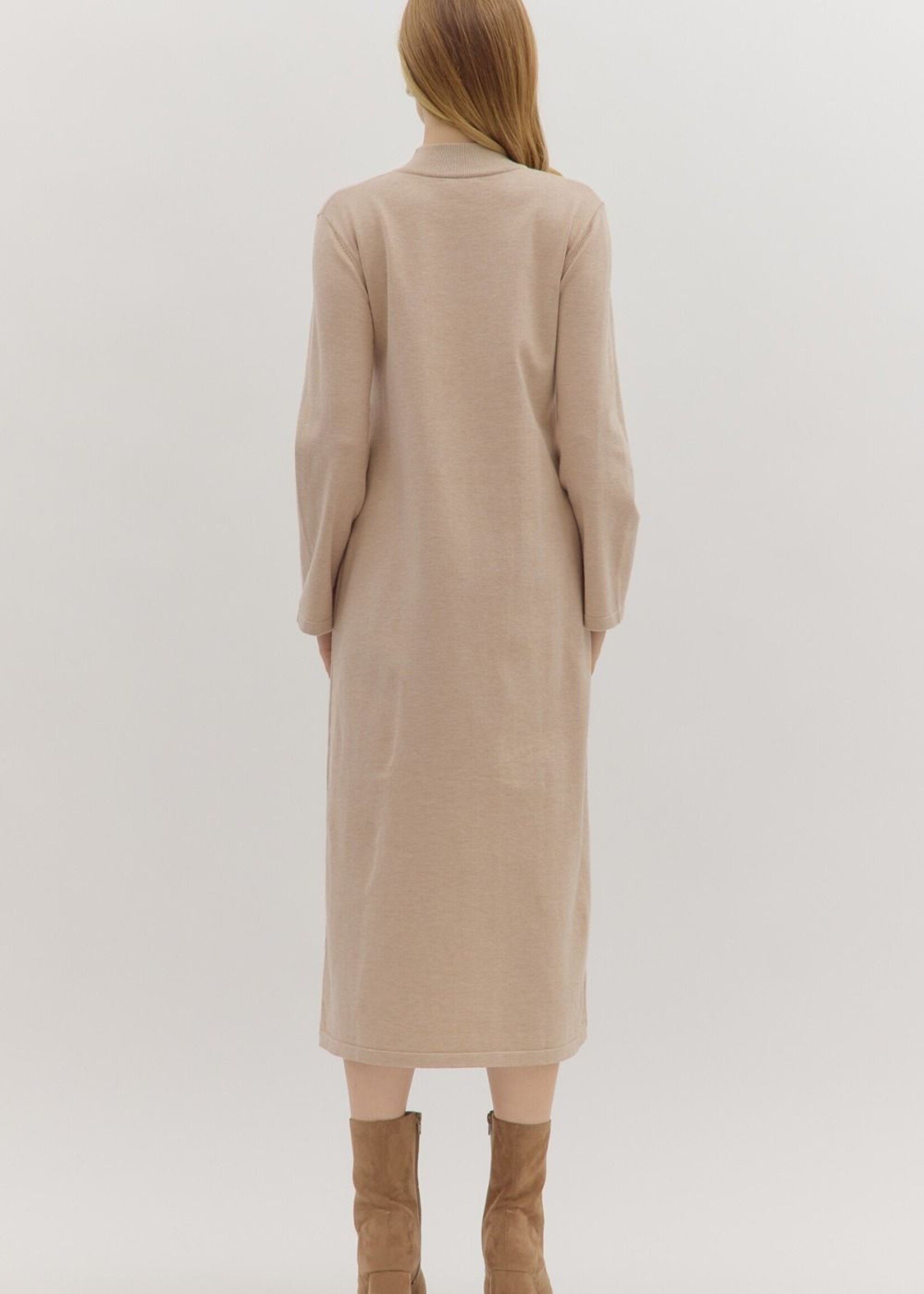 ETO ETO Solid Knit Mock Neck Midi