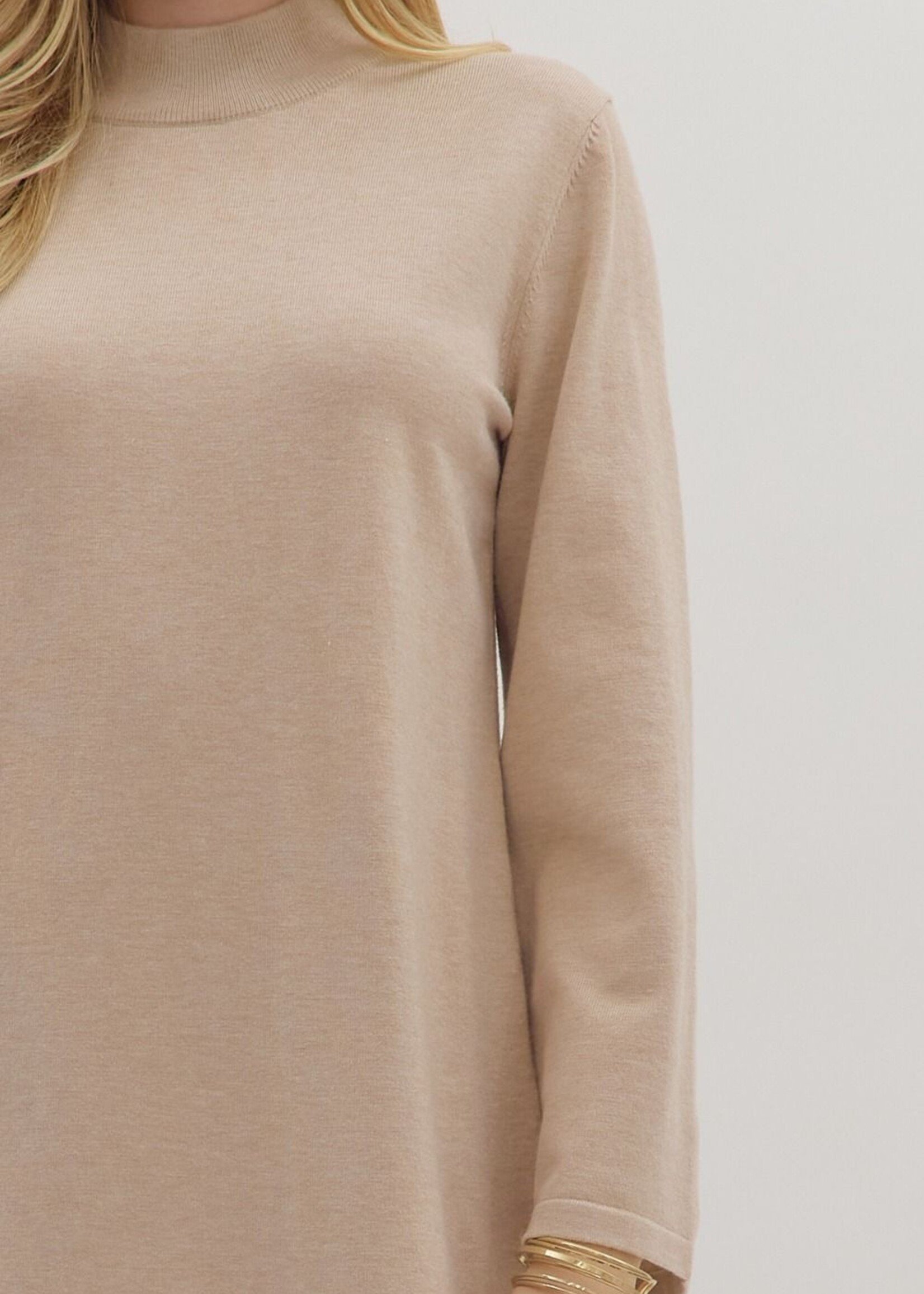 ETO ETO Solid Knit Mock Neck Midi