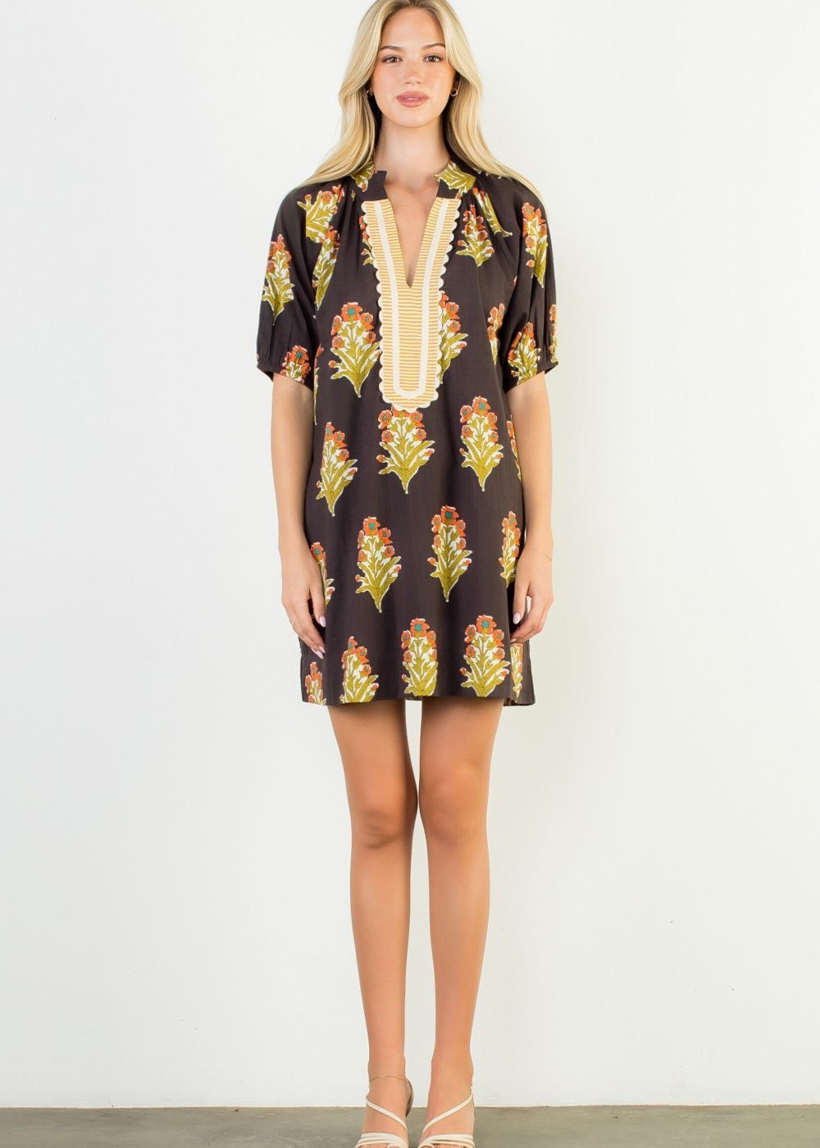 THML THML Floral Print V Neck Dress
