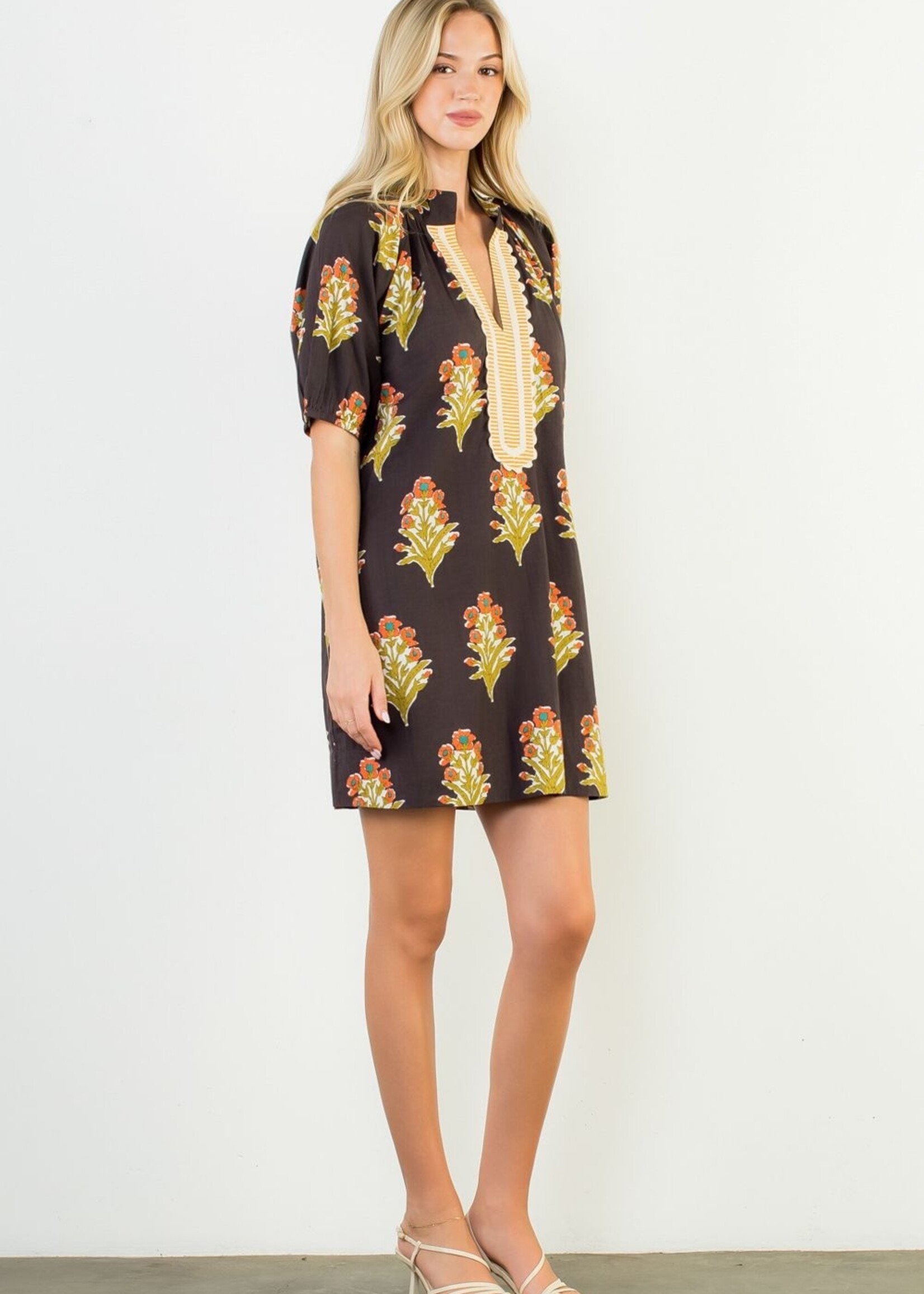 THML THML Floral Print V Neck Dress