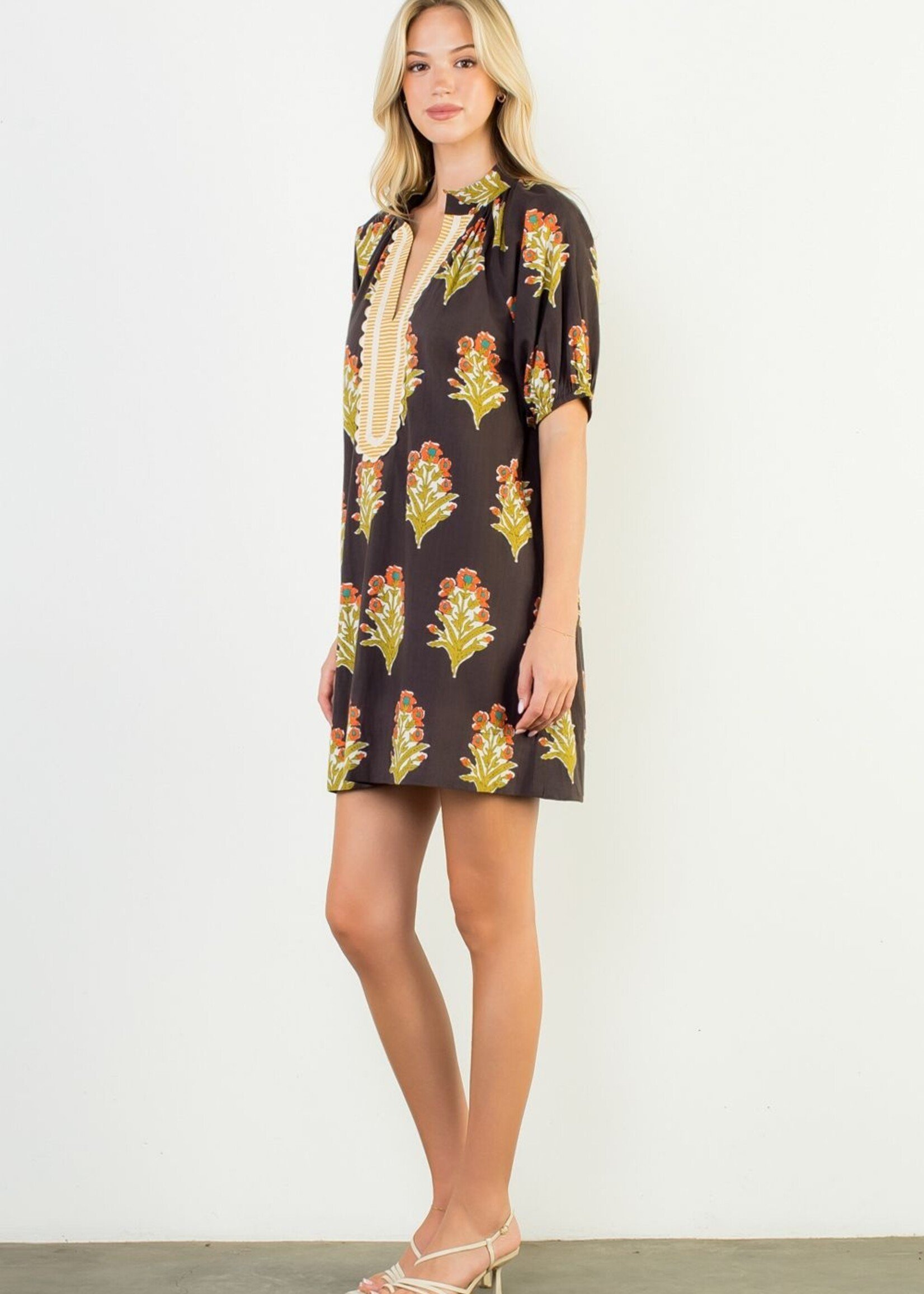 THML THML Floral Print V Neck Dress