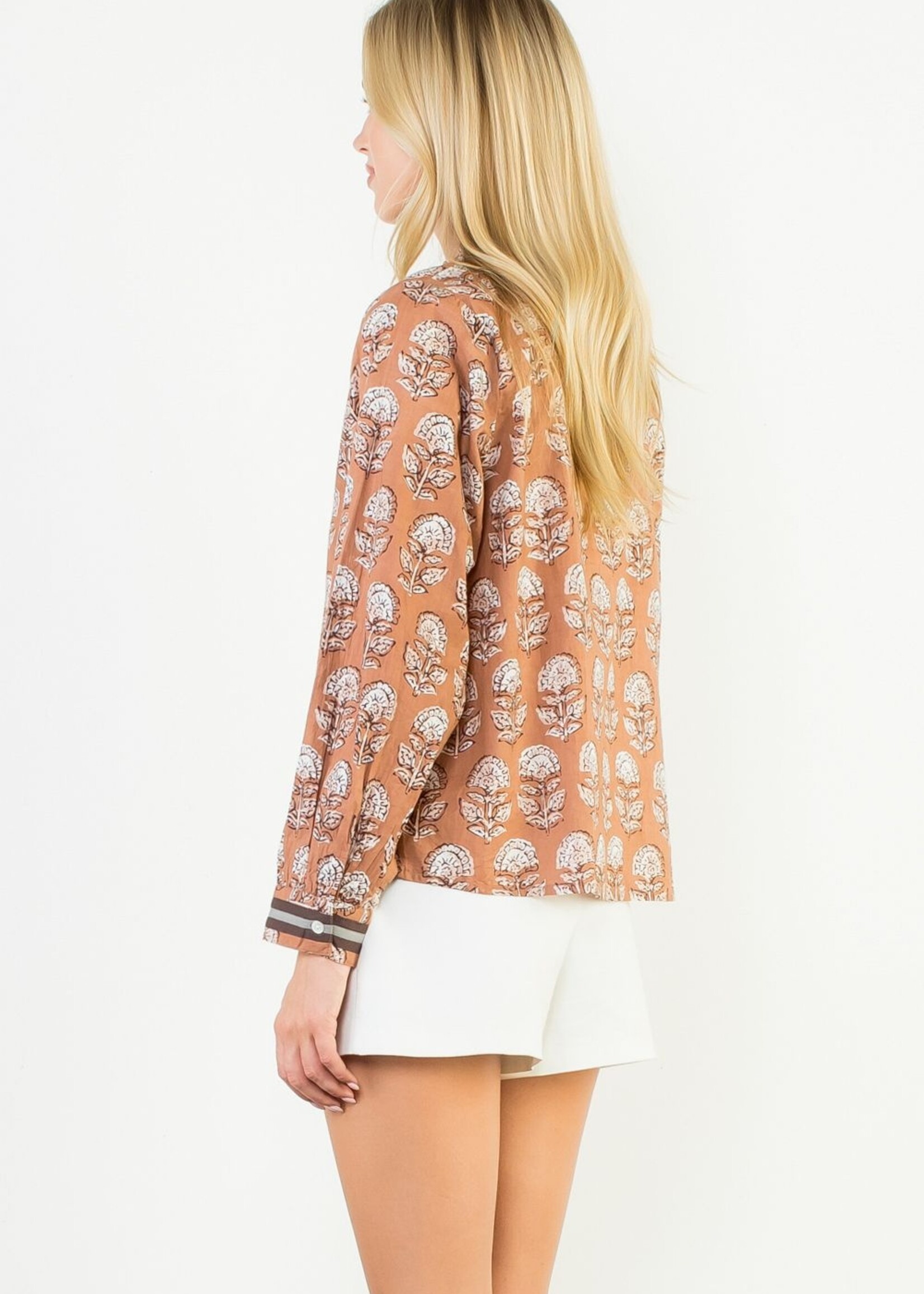 THML THML L/S Floral Button Up Top