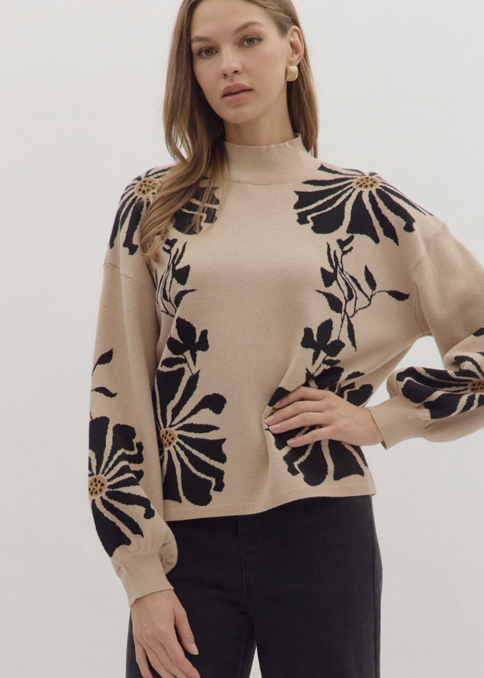 ETO ETO Floral Border Sweater