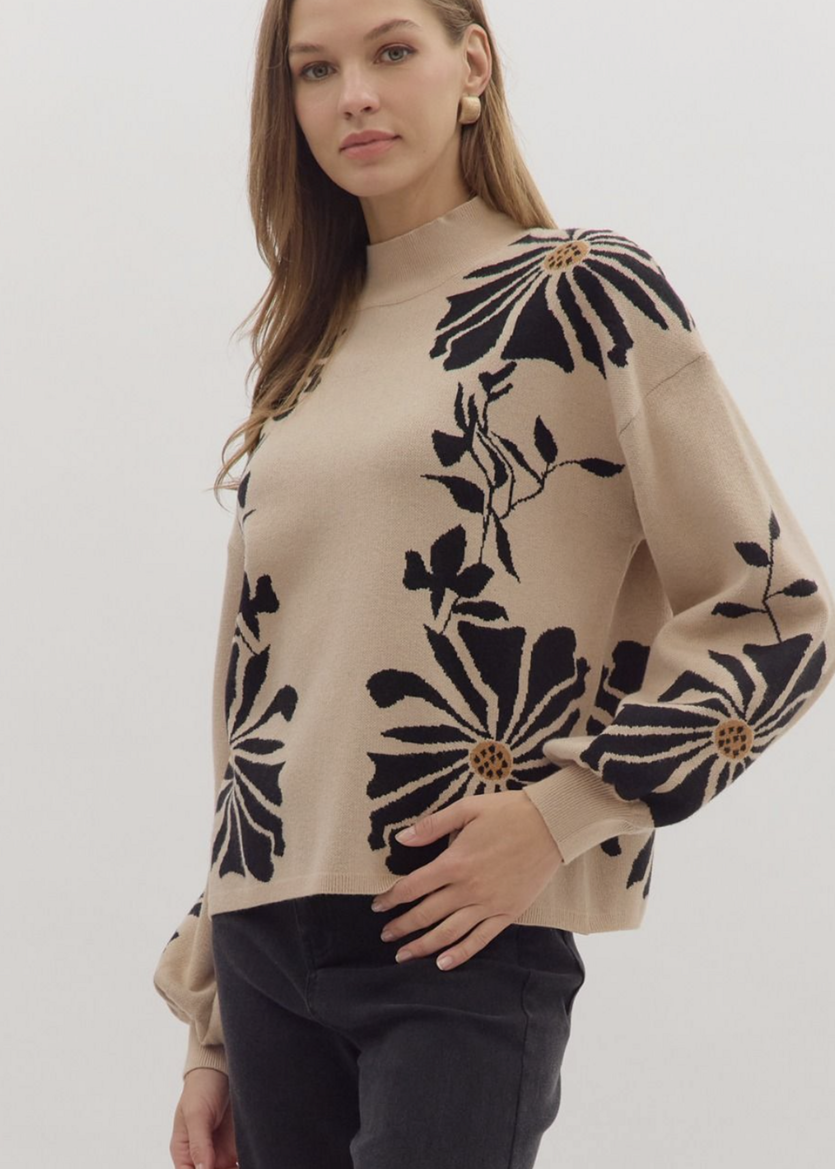 ETO ETO Floral Border Sweater