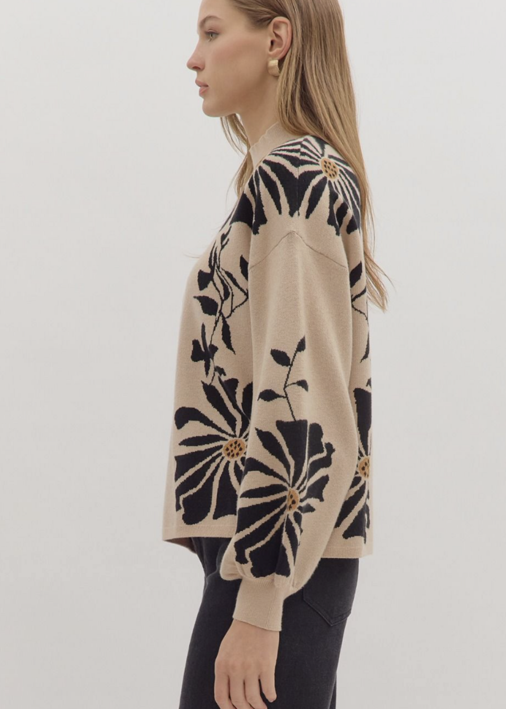 ETO ETO Floral Border Sweater