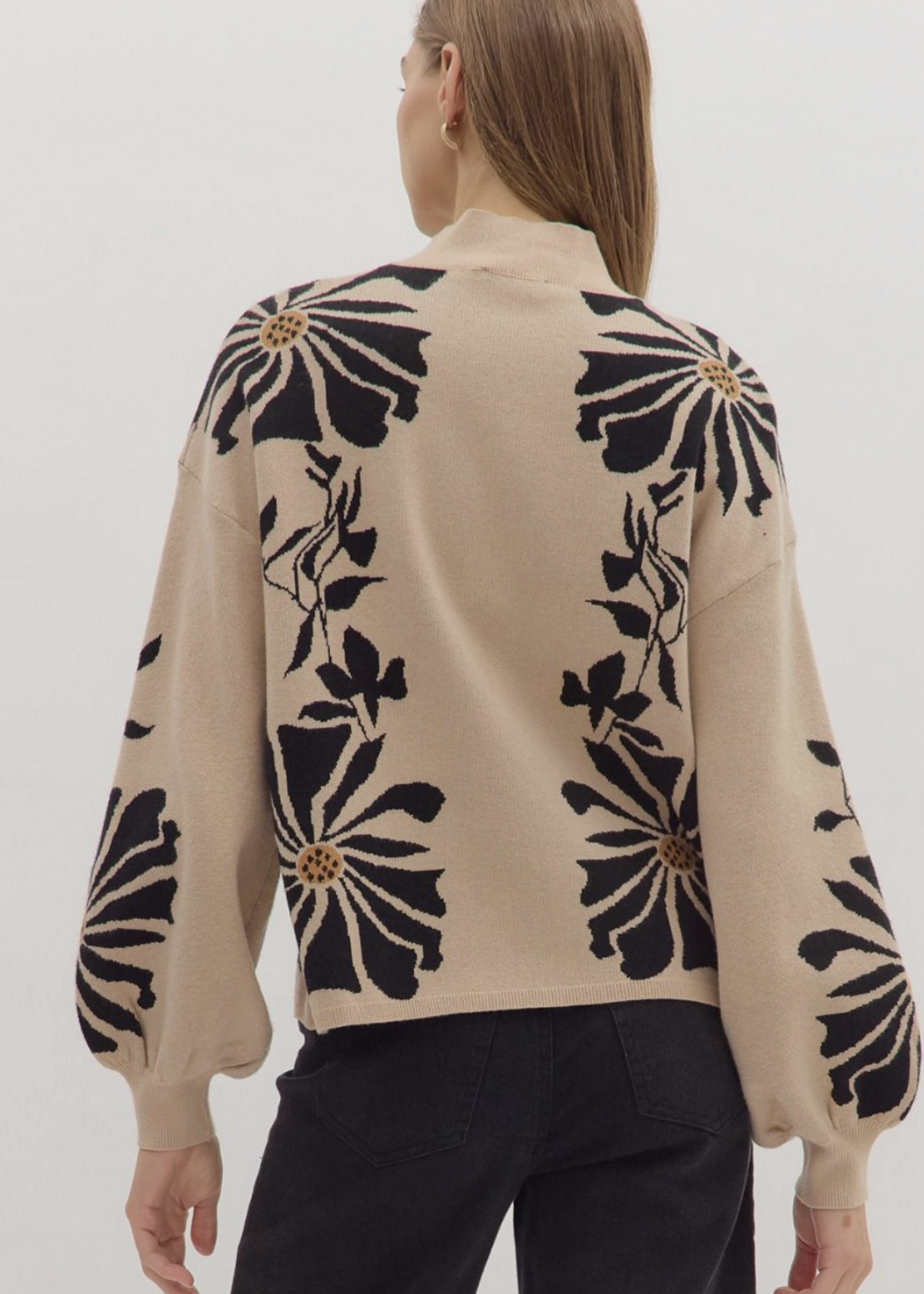 ETO ETO Floral Border Sweater
