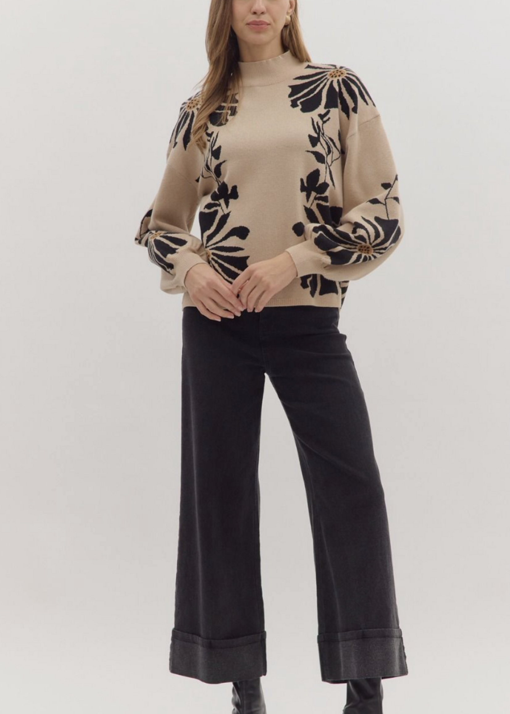 ETO ETO Floral Border Sweater