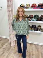 ETO ETO Floral Button Down Blouse