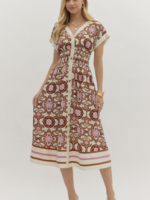 ETO ETO Cinch Waist Button Down Midi