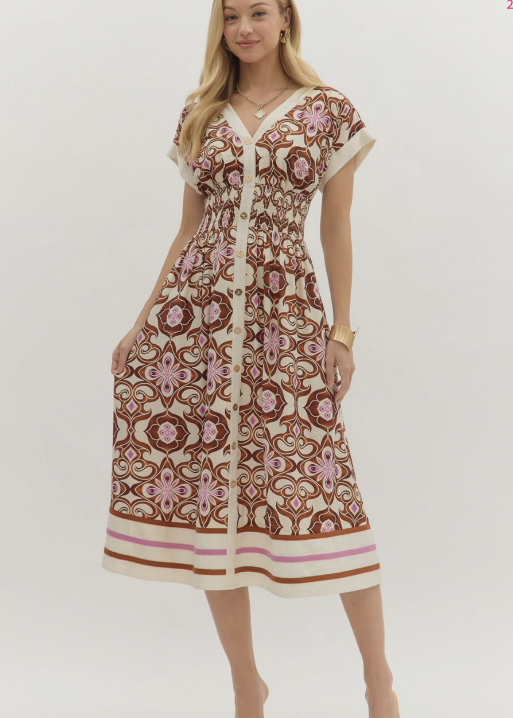 ETO ETO Cinch Waist Button Down Midi