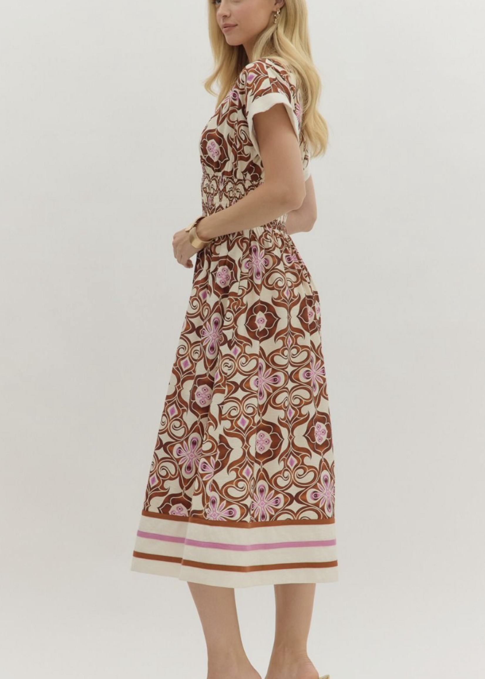 ETO ETO Cinch Waist Button Down Midi