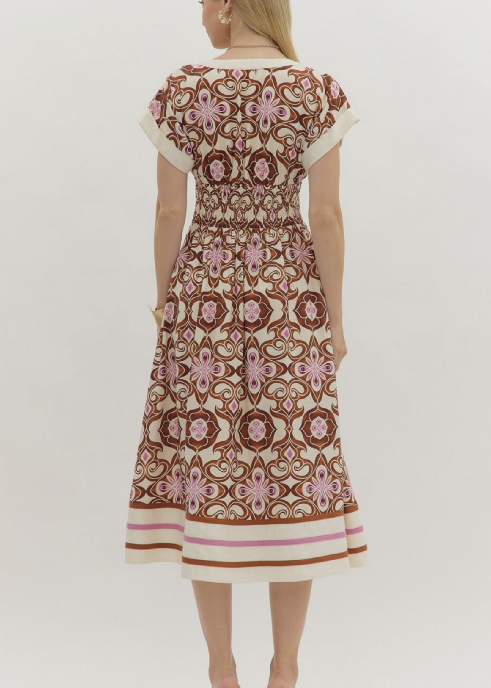 ETO ETO Cinch Waist Button Down Midi