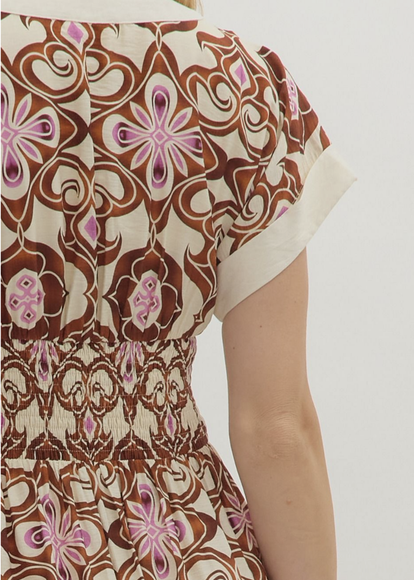 ETO ETO Cinch Waist Button Down Midi