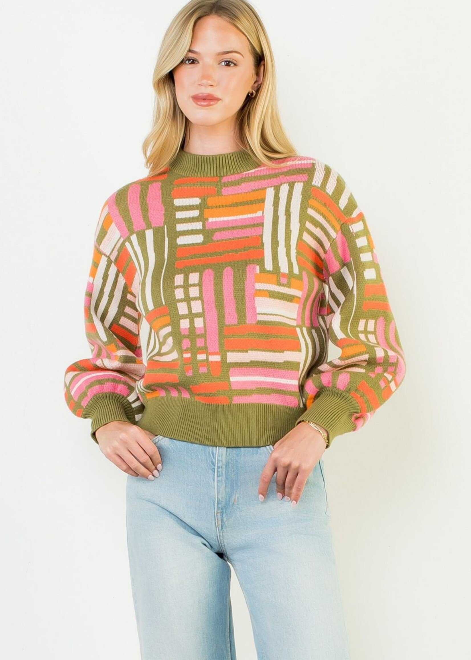 THML THML Stripe Jacquard Sweater