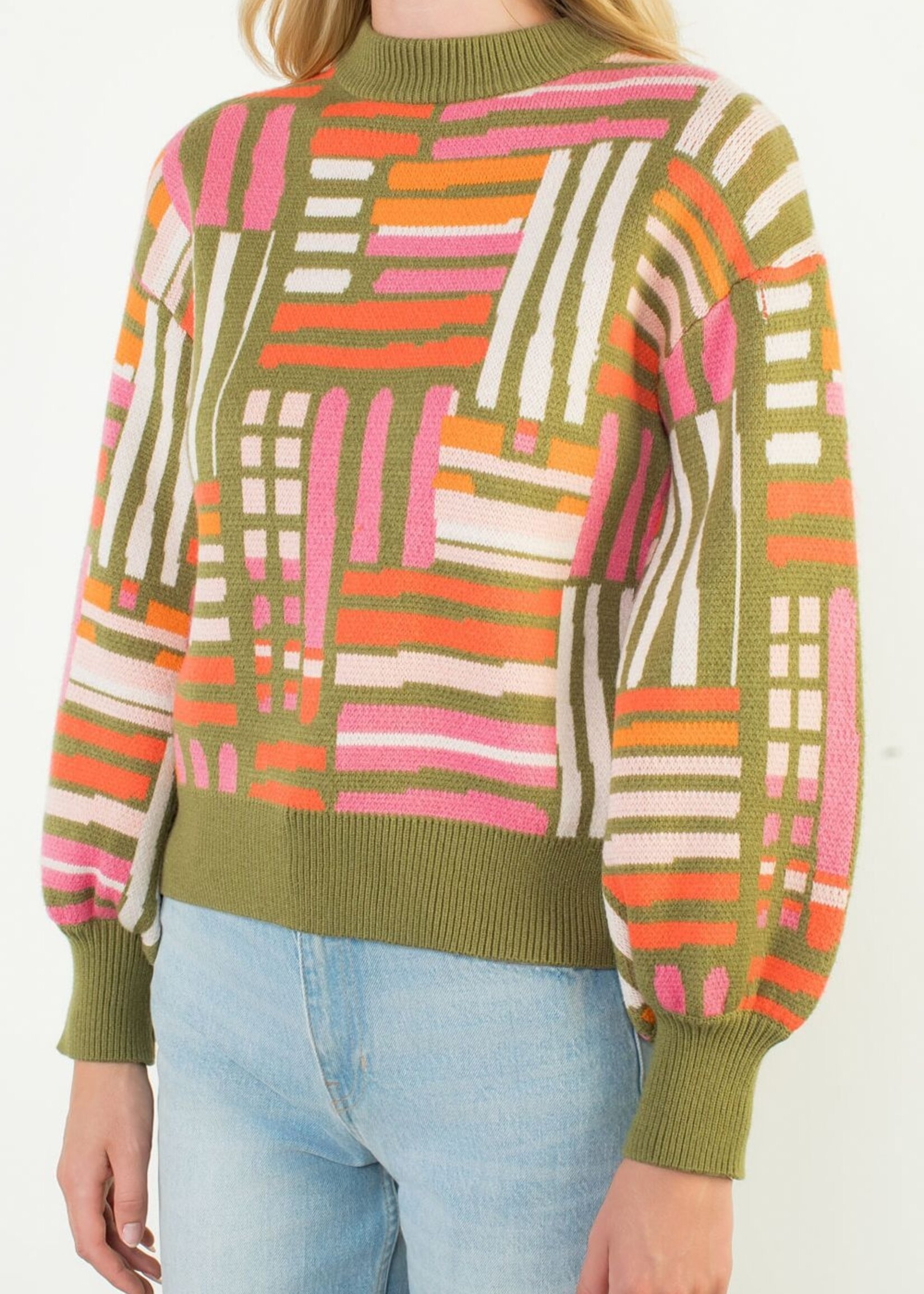 THML THML Stripe Jacquard Sweater