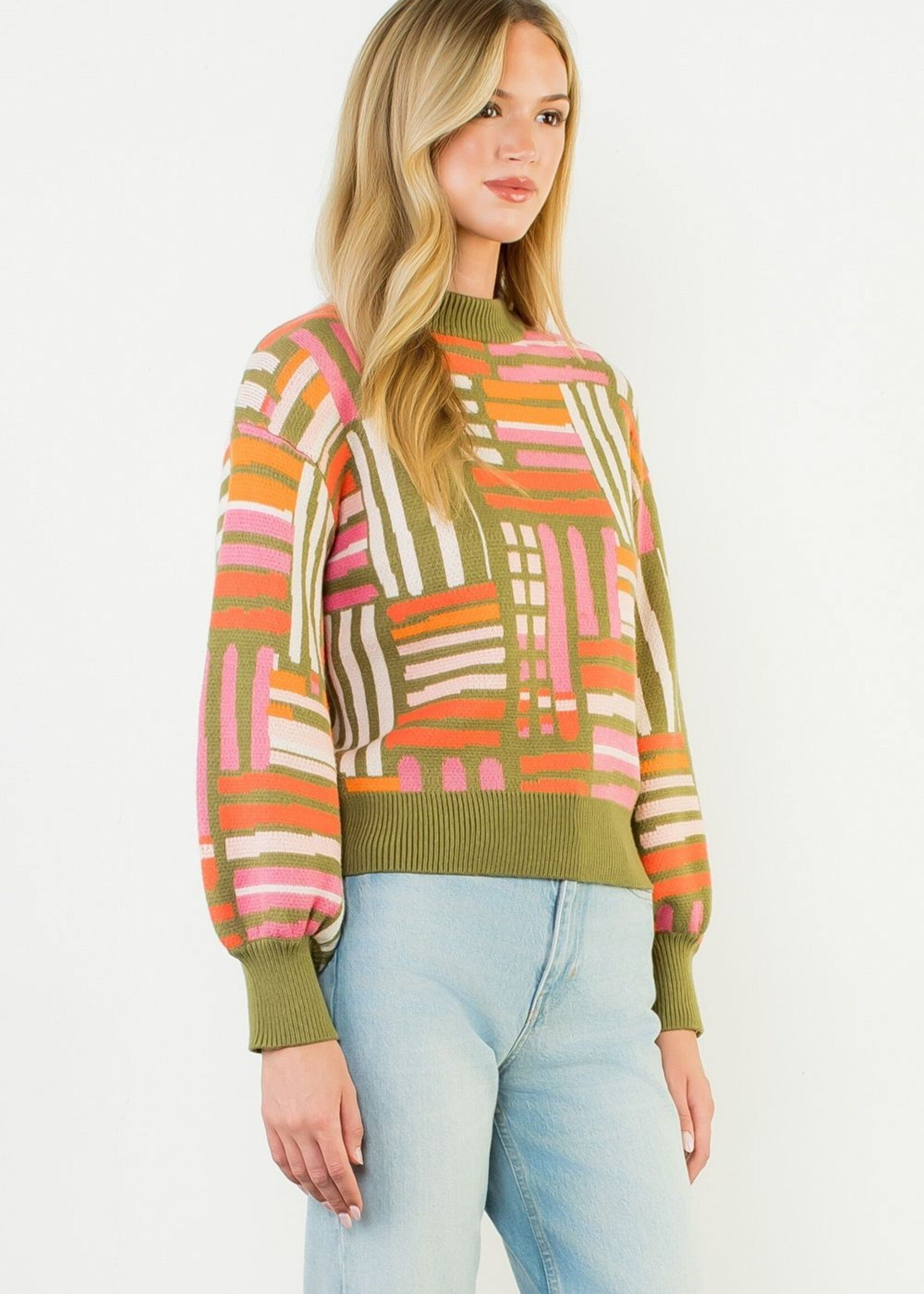 THML THML Stripe Jacquard Sweater