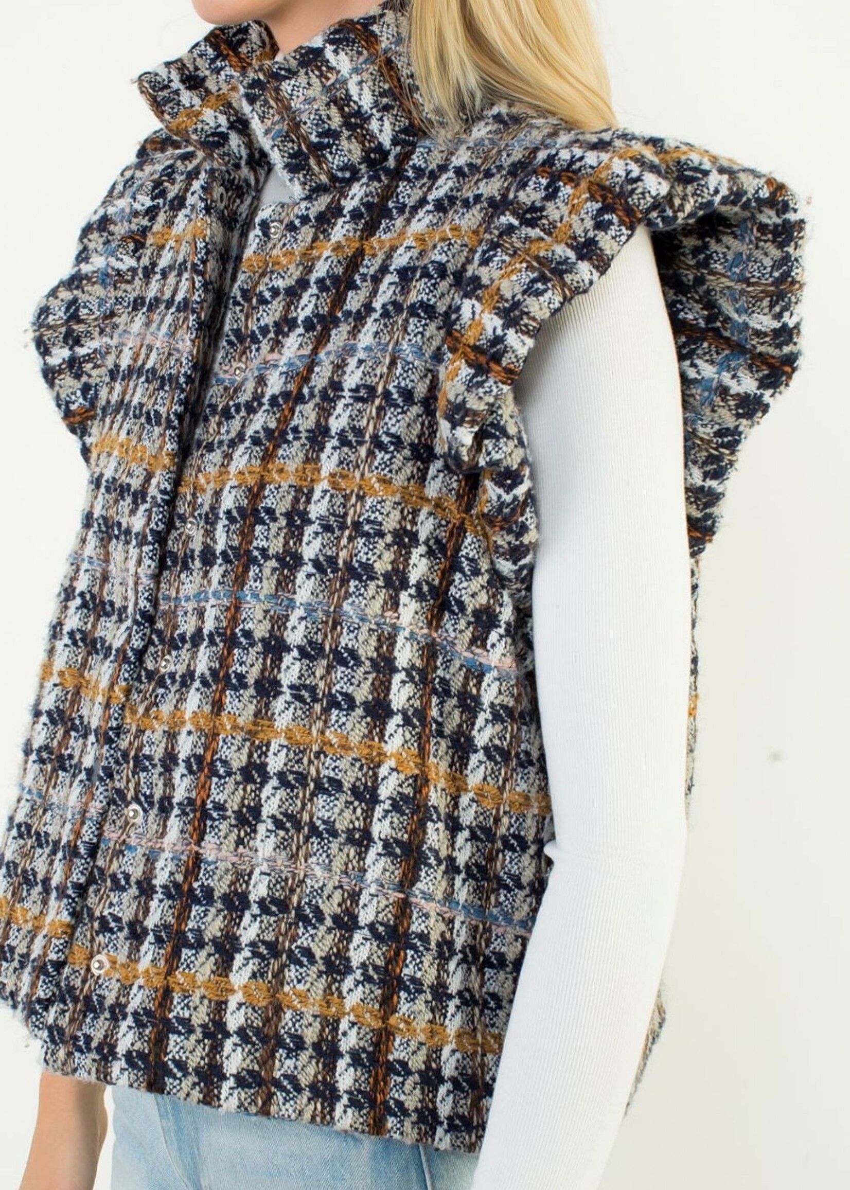 THML THML Plaid Tweed Vest