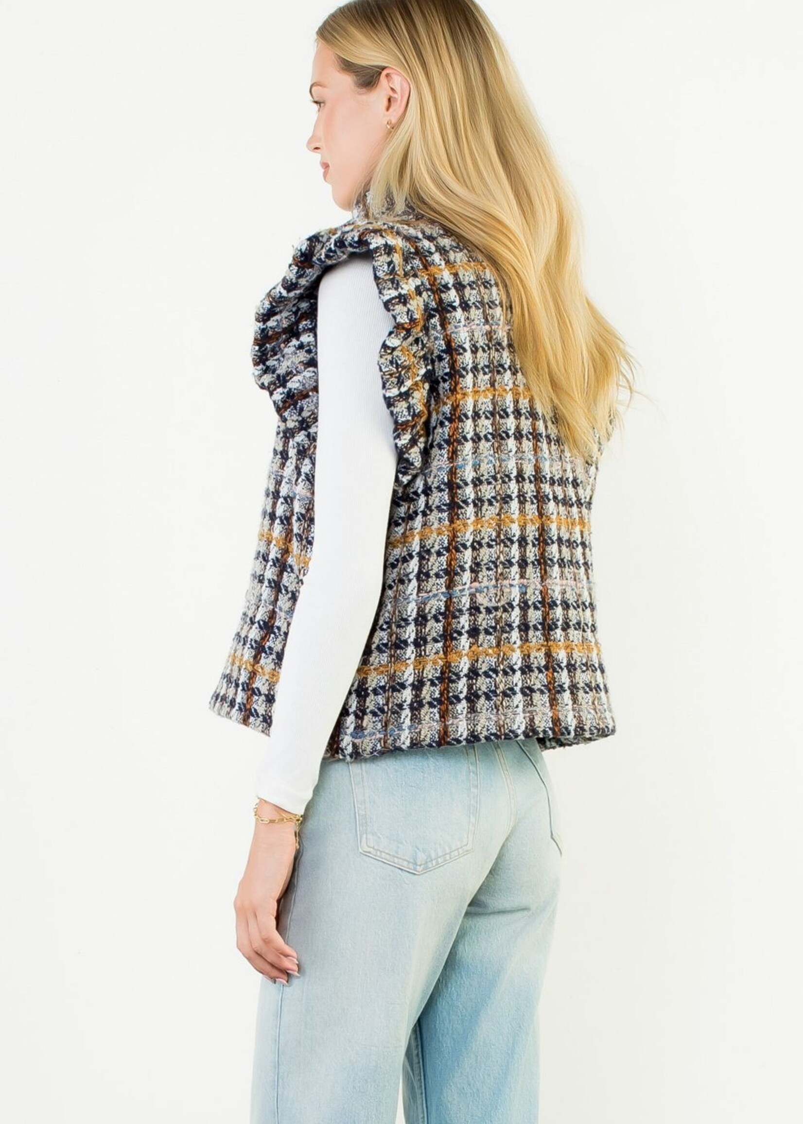 THML THML Plaid Tweed Vest