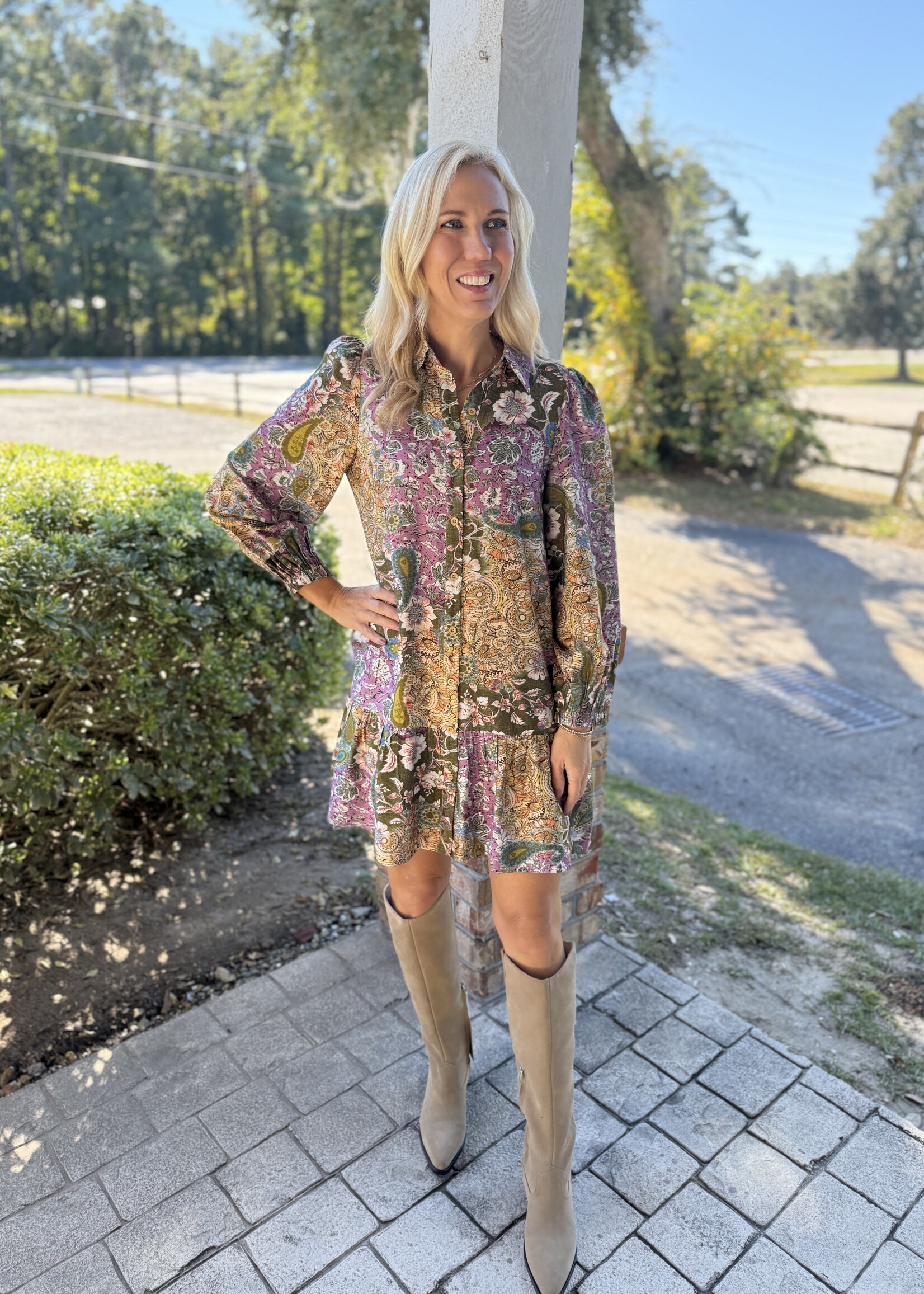 Joy Joy Joy Joy Ruffles Hem Dress