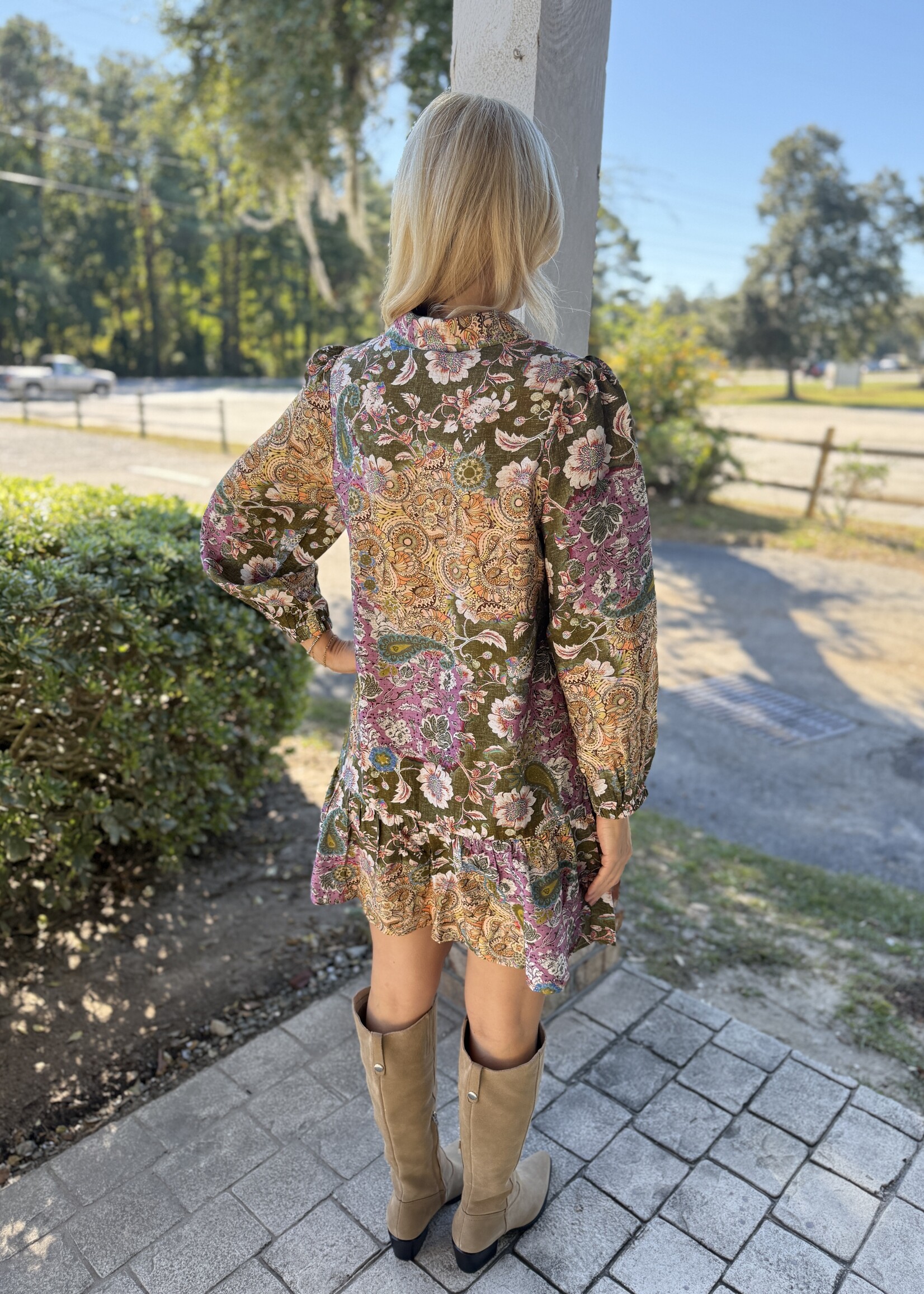 Joy Joy Joy Joy Ruffles Hem Dress