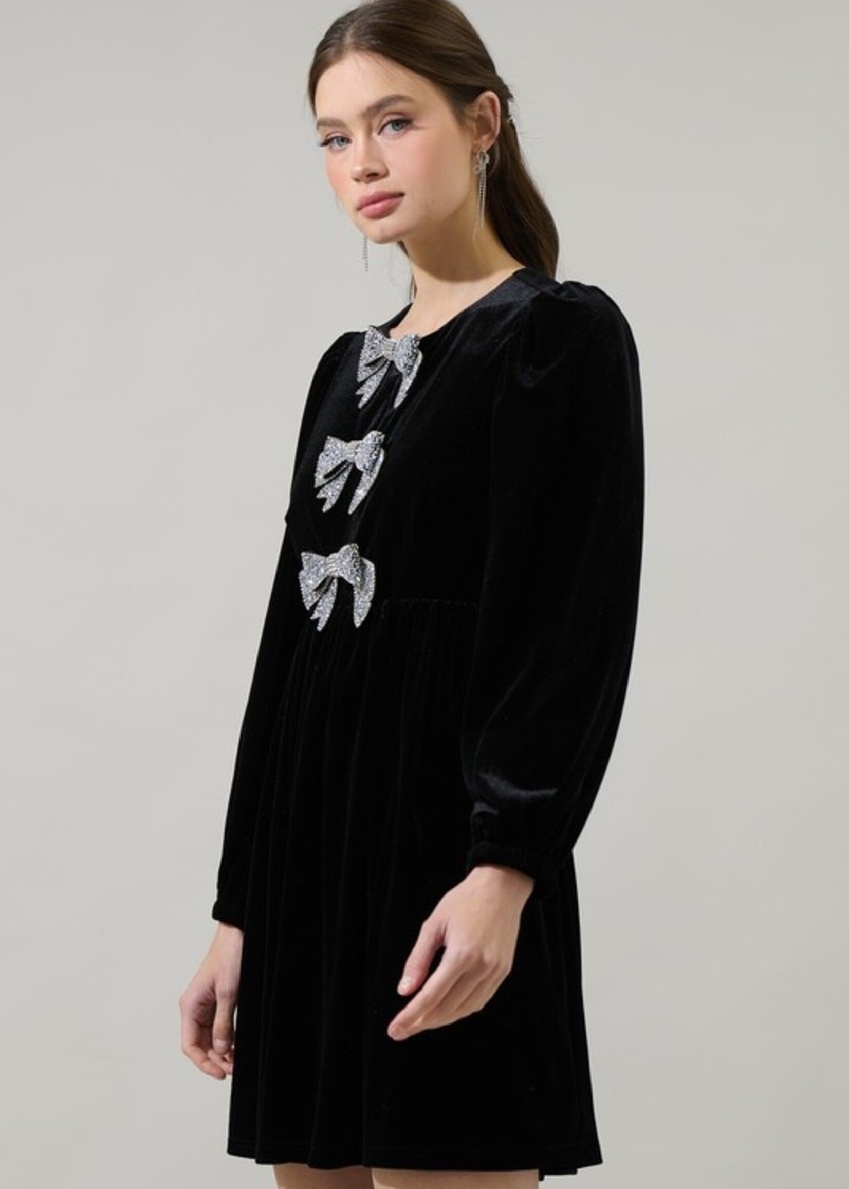 SL SL Velvet Bow Mini Dress