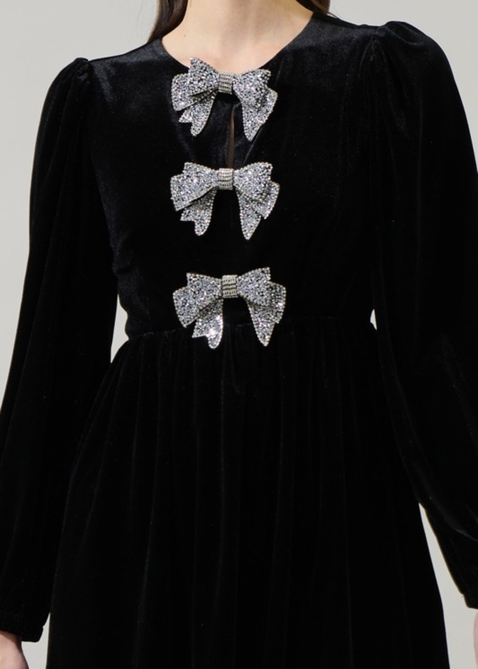 SL SL Velvet Bow Mini Dress