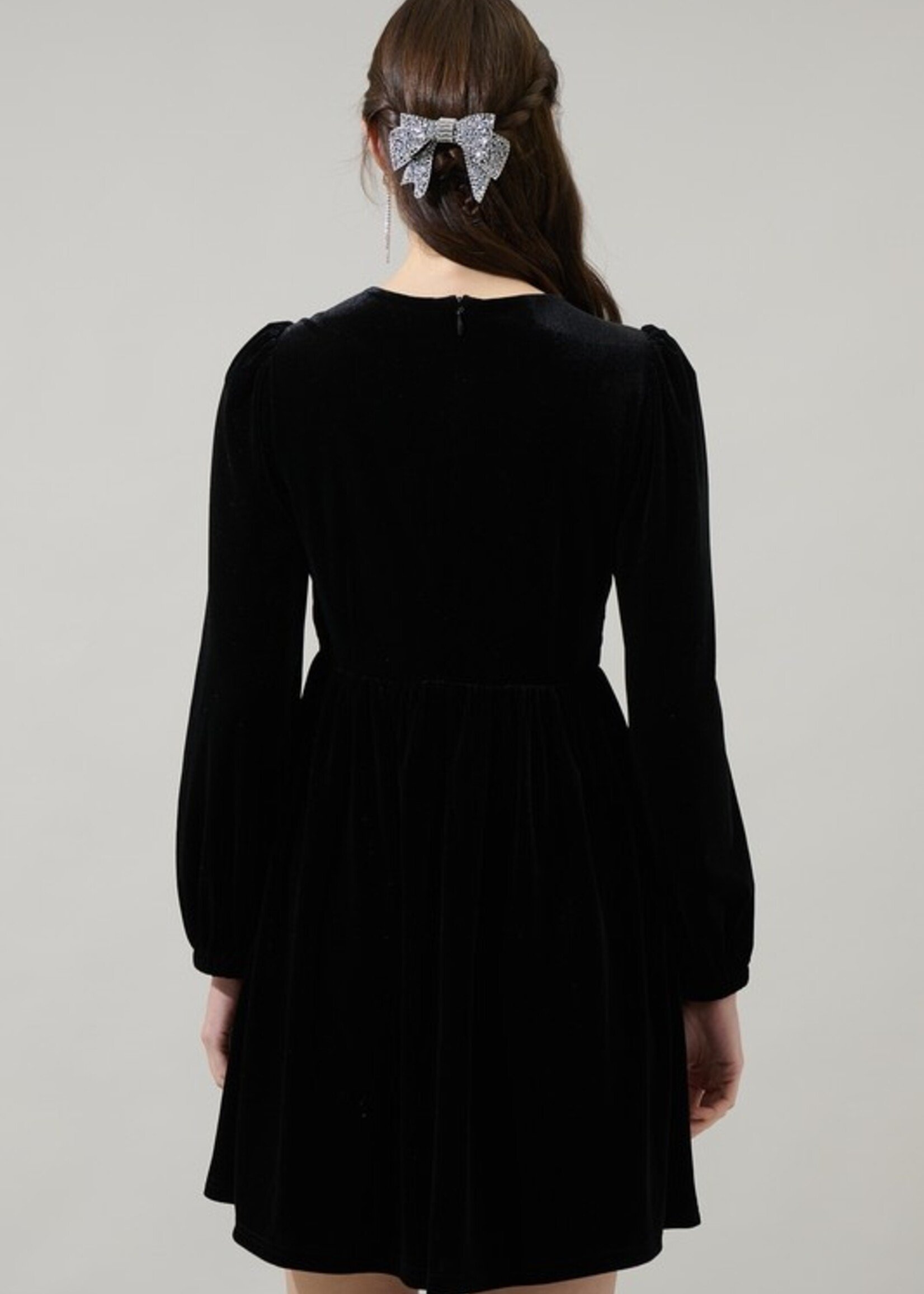 SL SL Velvet Bow Mini Dress