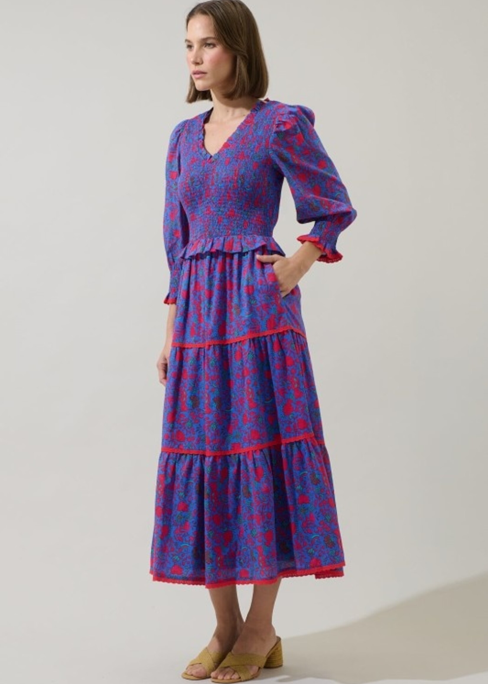 SL SL Tanya Floral Smocked Midi