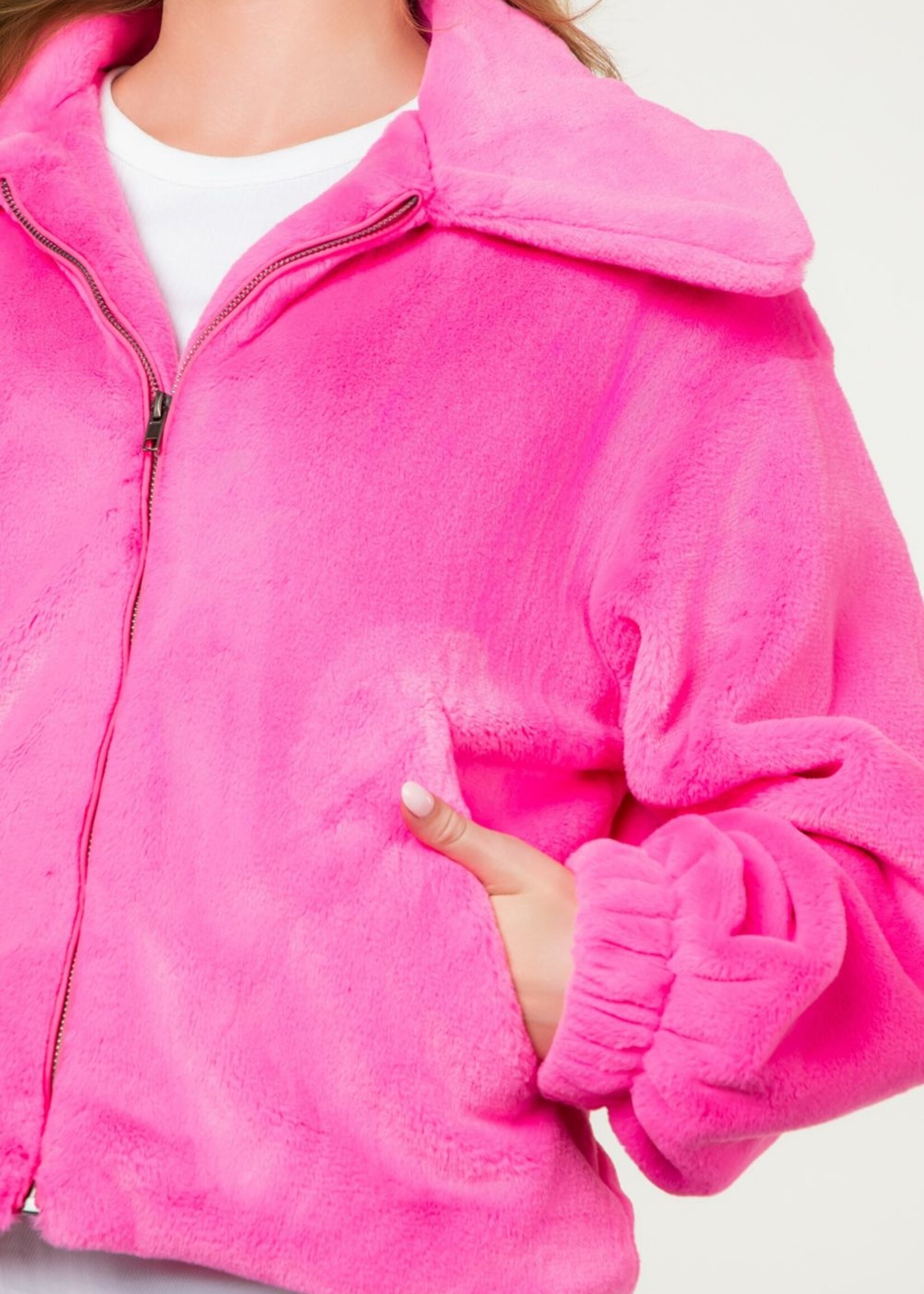 THML THML Zip Up Fur Jacket