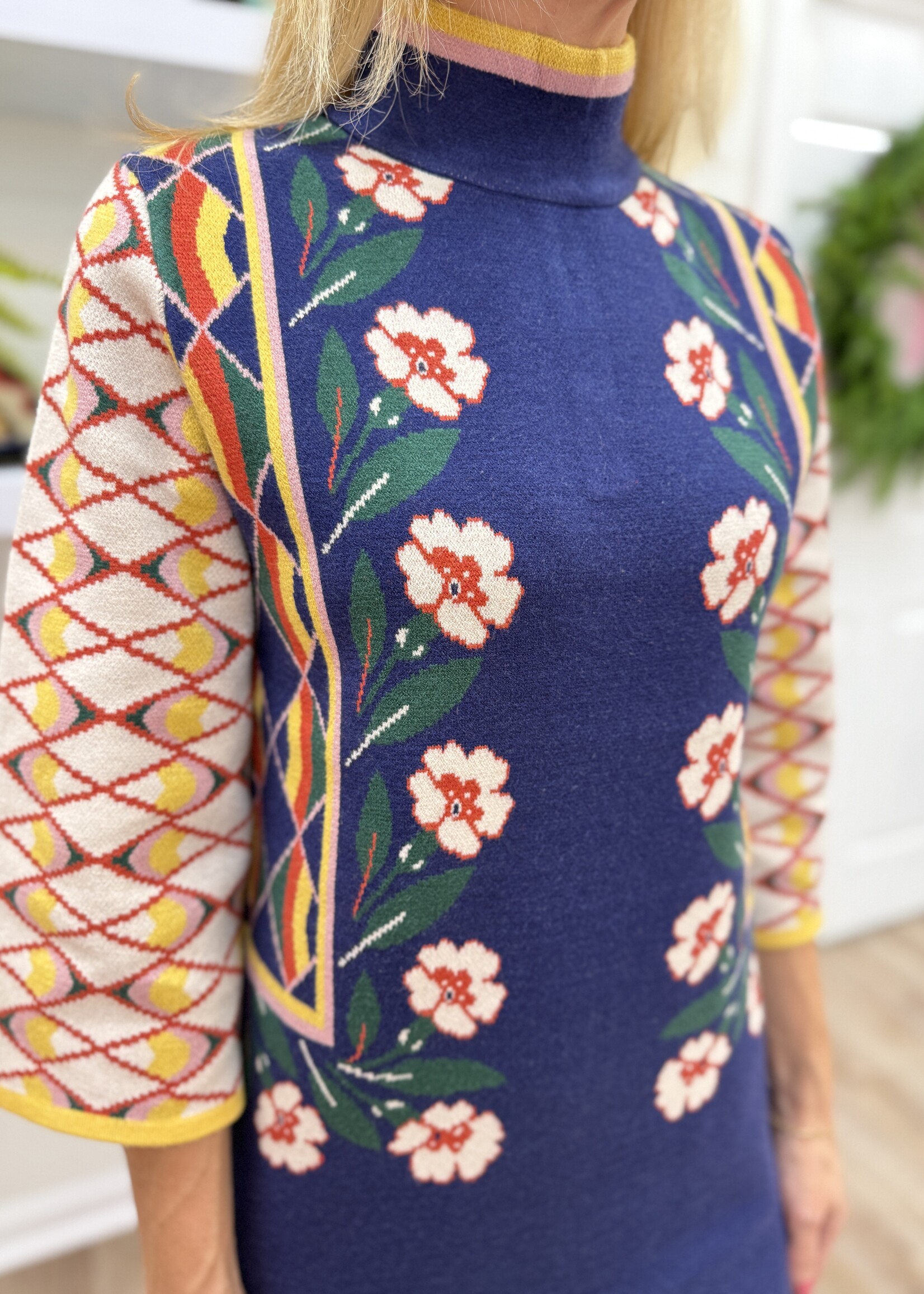 FT FT Floral Geo Knit Dress