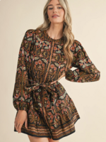 Merci Merci Floral Button Belted Dress