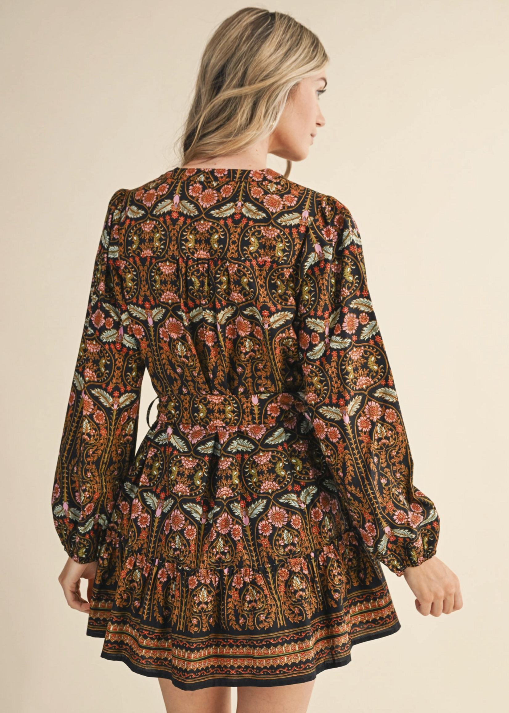 Merci Merci Floral Button Belted Dress