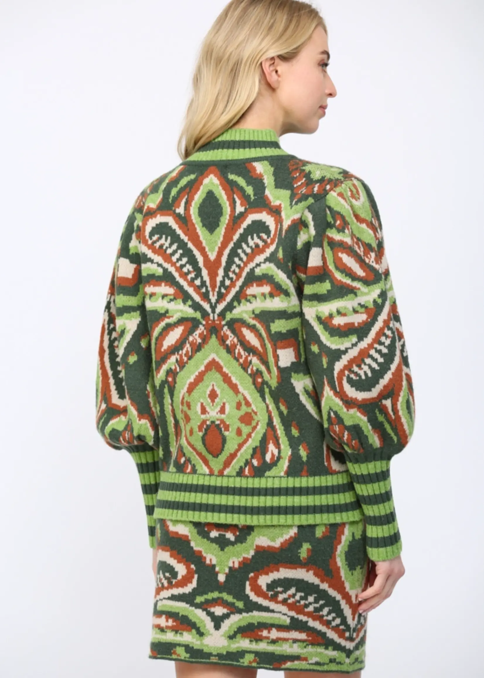 FT Fate Jacquard Puff Slv Sweater