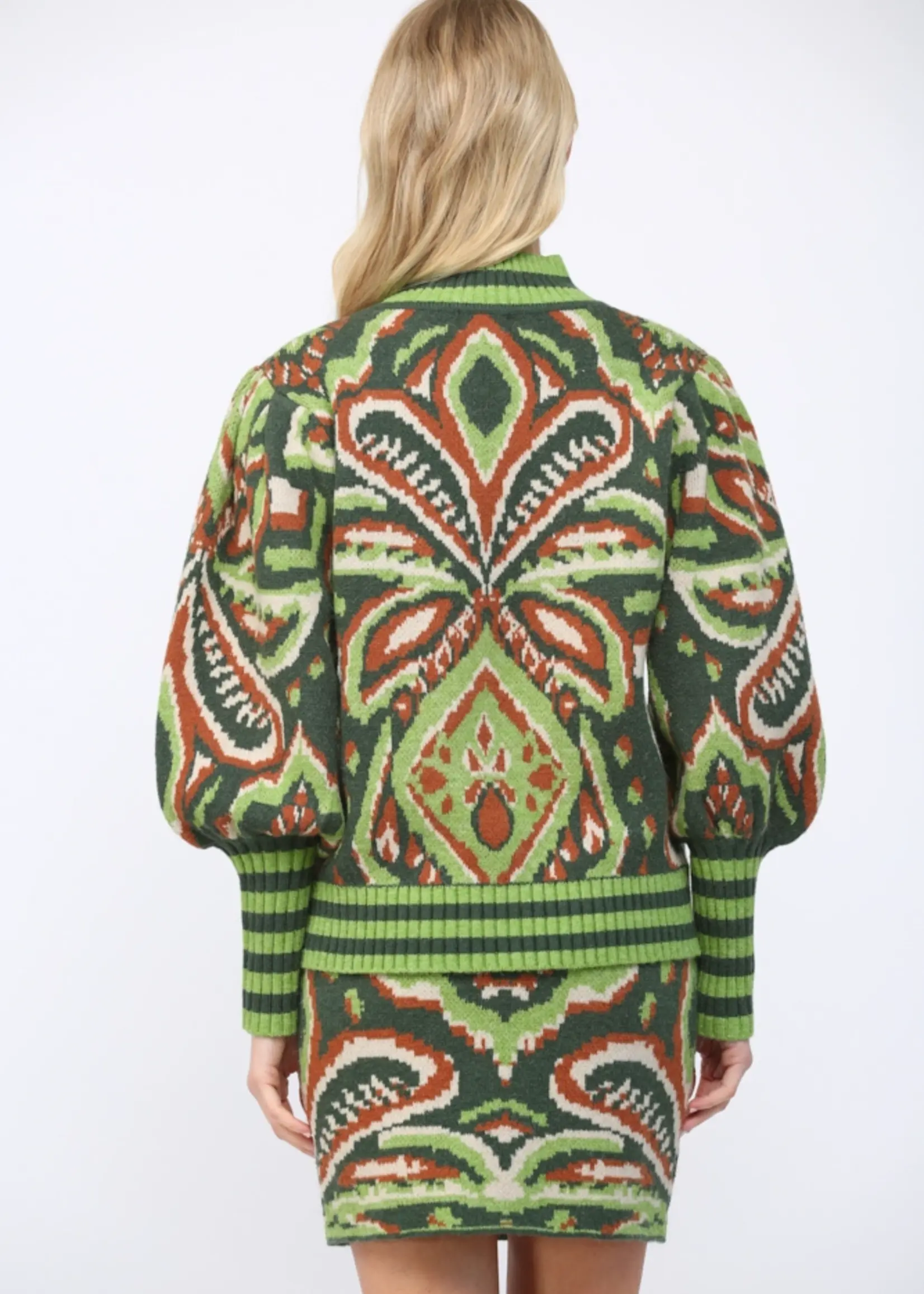 FT Fate Jacquard Puff Slv Sweater