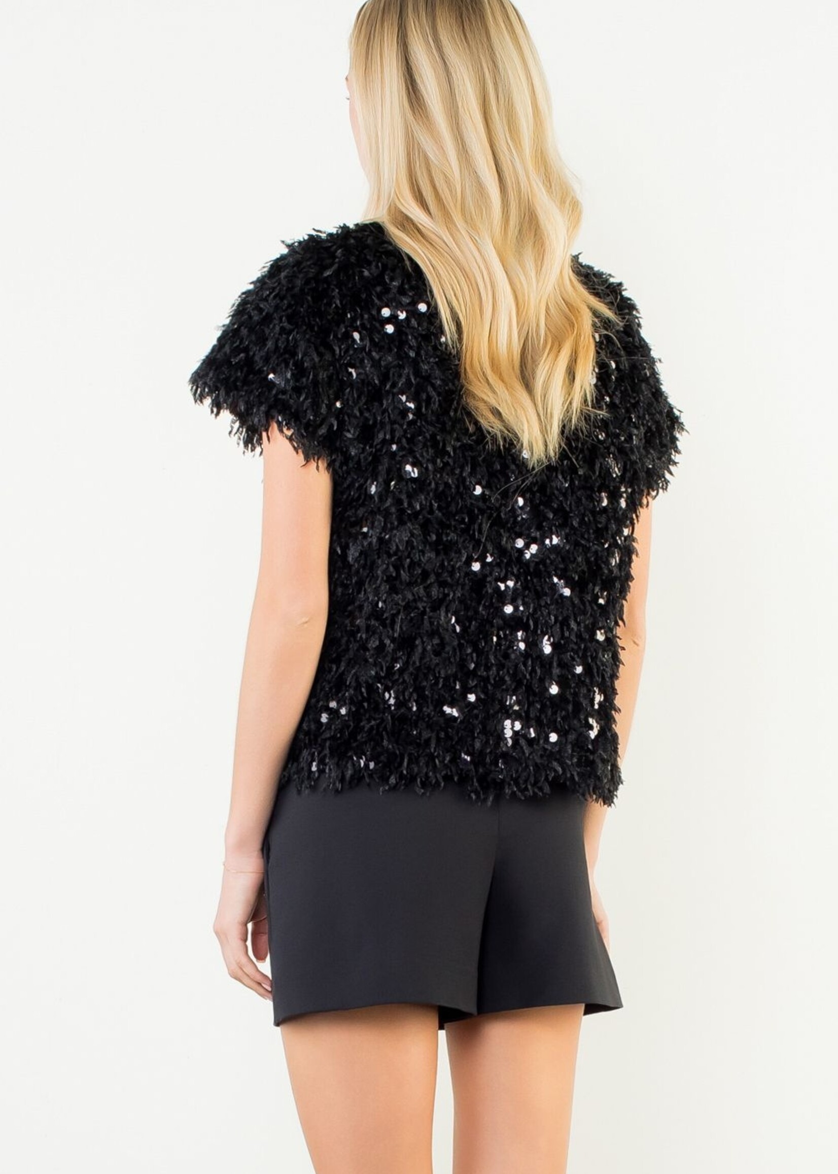 TMHL THML Fluffy Sequin Top